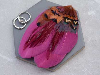 Plum and Copper Pheasant Feather Hair Clip No.20, Feather Fascinator, Wedding Hair Clip