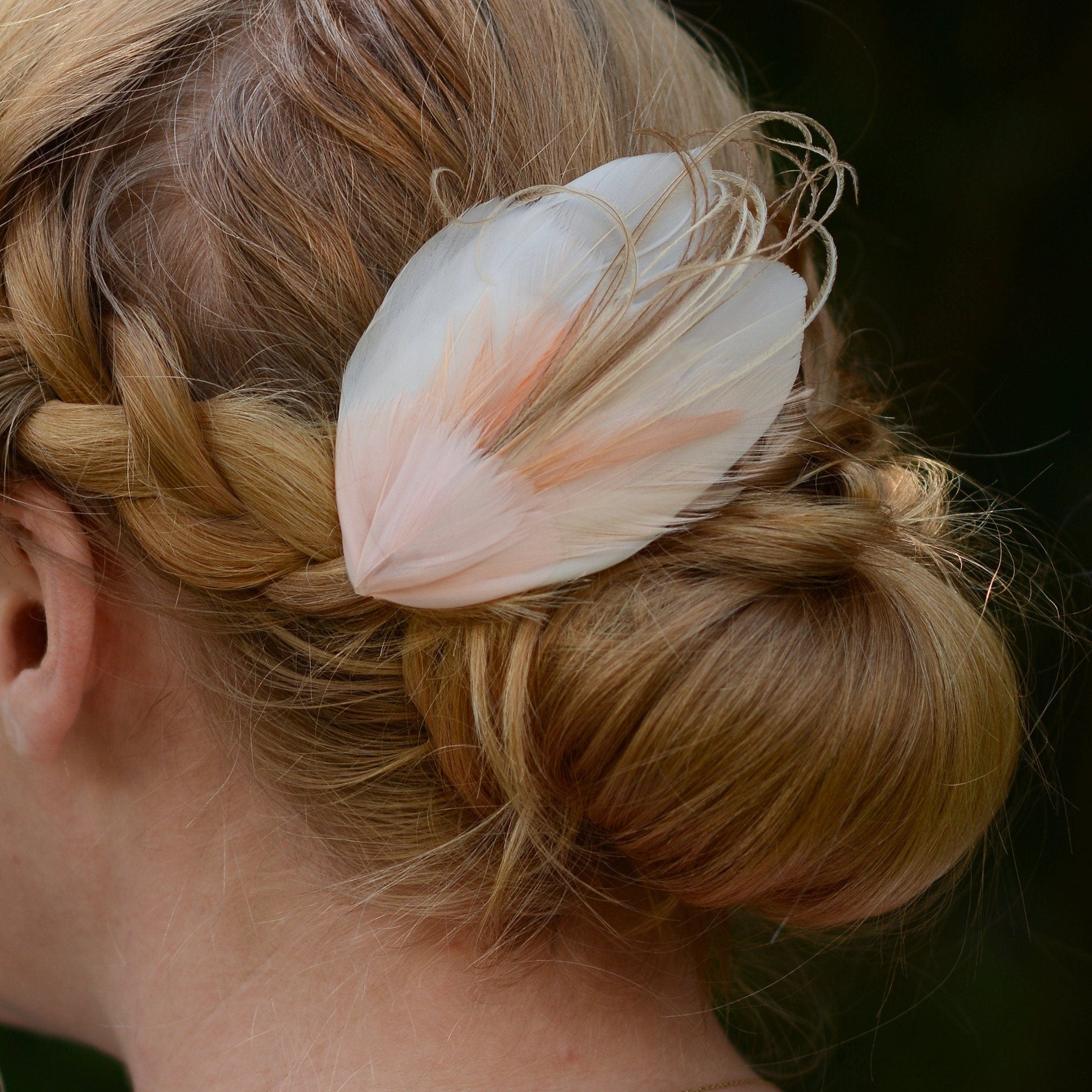 Feather Hair Clip in Blush Pink | Feather Fascinator | Feather Headpiece | Bridal Hair Clip | Bridesmaids Hair Clip