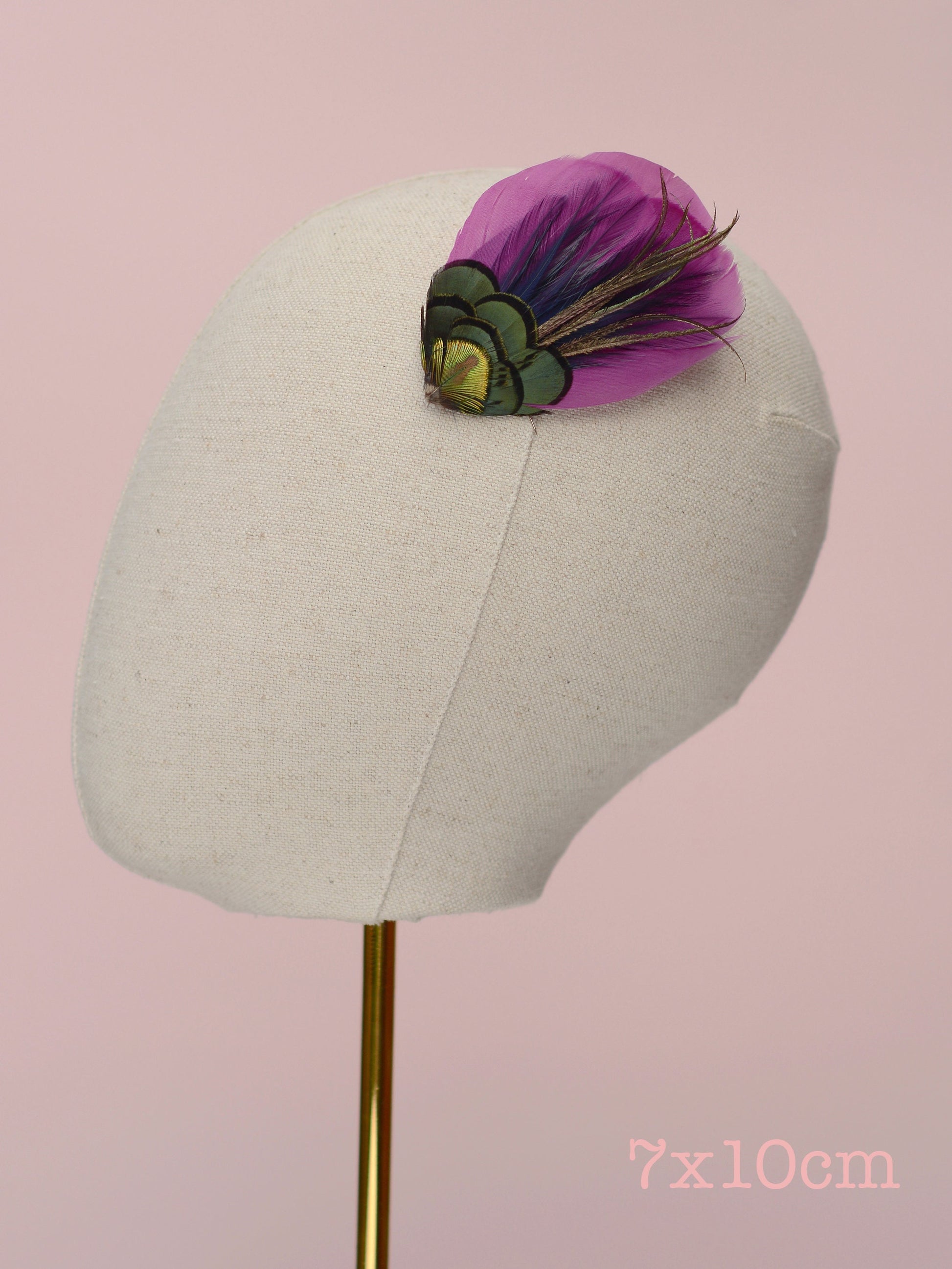 Plum Feather Hair Clip | Peacock Feather Fascinator | Wedding Fascinator | Bridal Hair Clip | Bridesmaid Hair Clip | Purple Hair Clip