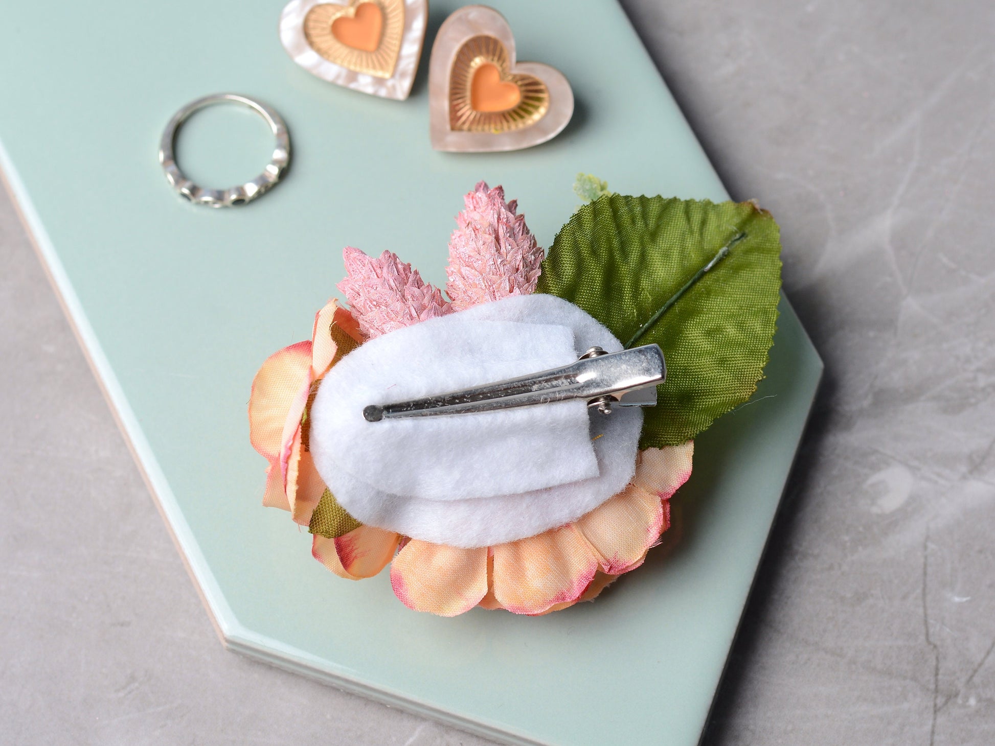 Pink Peony and Rose Flower Hair Clip | Pink Flower Hair Clip | Blossom Hair Clip | Bridesmaids Hair Clip | Bridal Hair Clip