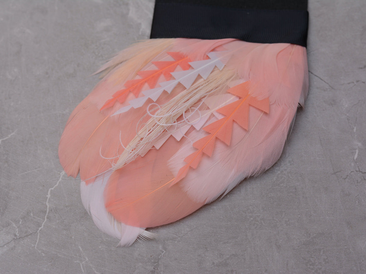 Ombre Ivory and Blush Pink Feather Pocket Square No.277 | Suit Accessory | Feather Neck Tie | Grooms Outfit | Groomsmen Gift | Wedding
