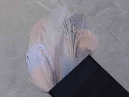 Ombre Ombre Grey and Blush Pink Feather Pocket Square No.270 | Suit Accessory | Feather Neck Tie | Grooms Outfit | Groomsmen Gift | Wedding
