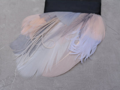 Ombre Ombre Grey and Blush Pink Feather Pocket Square No.270 | Suit Accessory | Feather Neck Tie | Grooms Outfit | Groomsmen Gift | Wedding