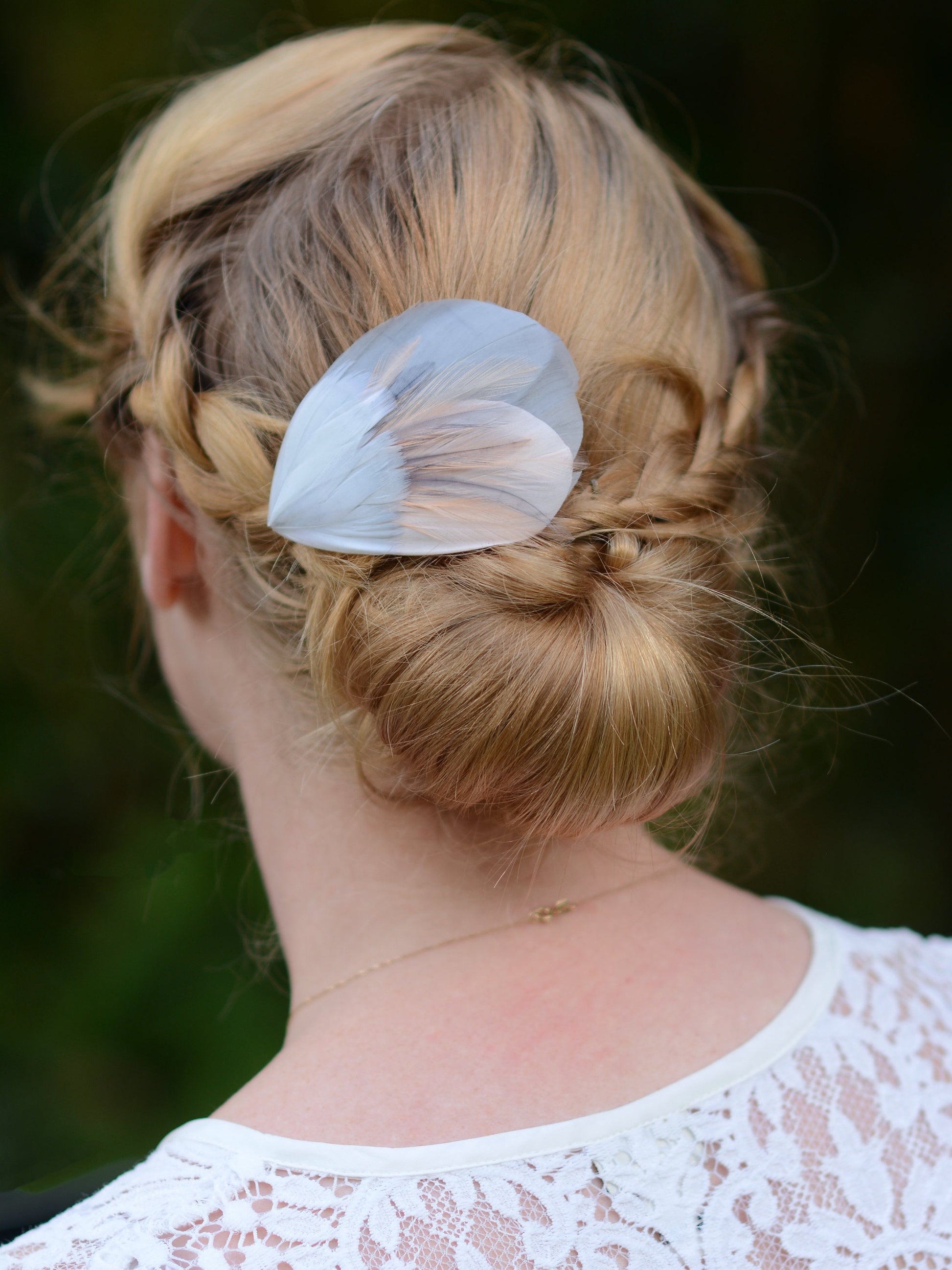 Feather Hair Clip in Grey and Blush Pink | Feather Fascinator | Feather Headpiece | Bridal Hair Clip | Bridesmaids Hair Clip