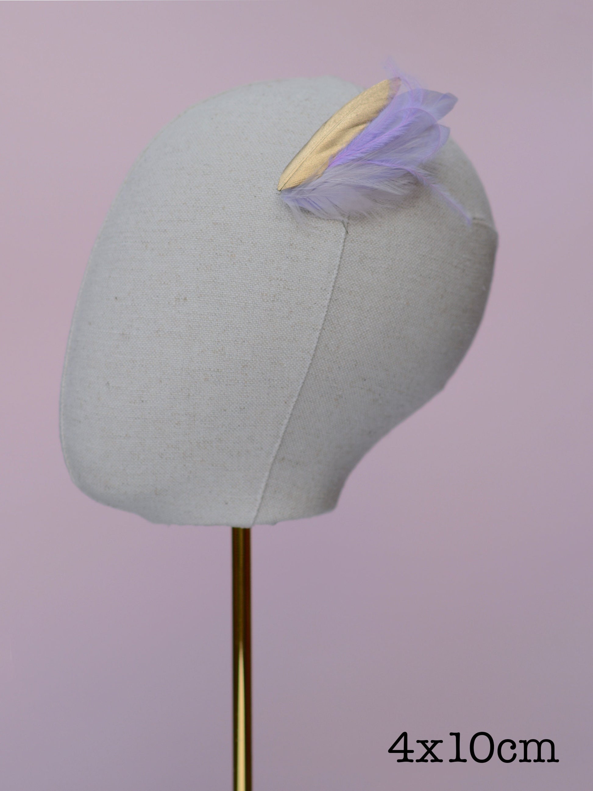 Lavender Purple and Gold Small Feather Hair Clip | Purple Feather Hair Clip | Feather Headpiece | Wedding Fascinator