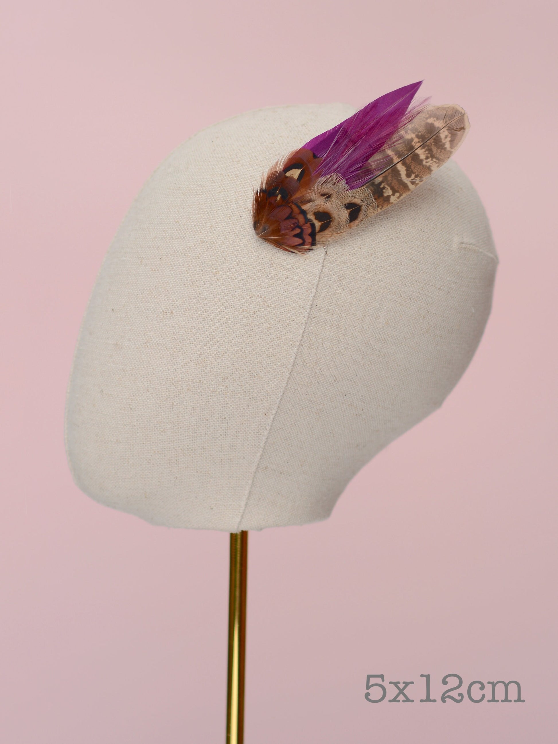 Plum and Pheasant Feather Hair Clip | Plum and Pheasant Feather Fascinator | Feather Headpiece | Bridesmaid Hair Clip | Wedding Fascinator