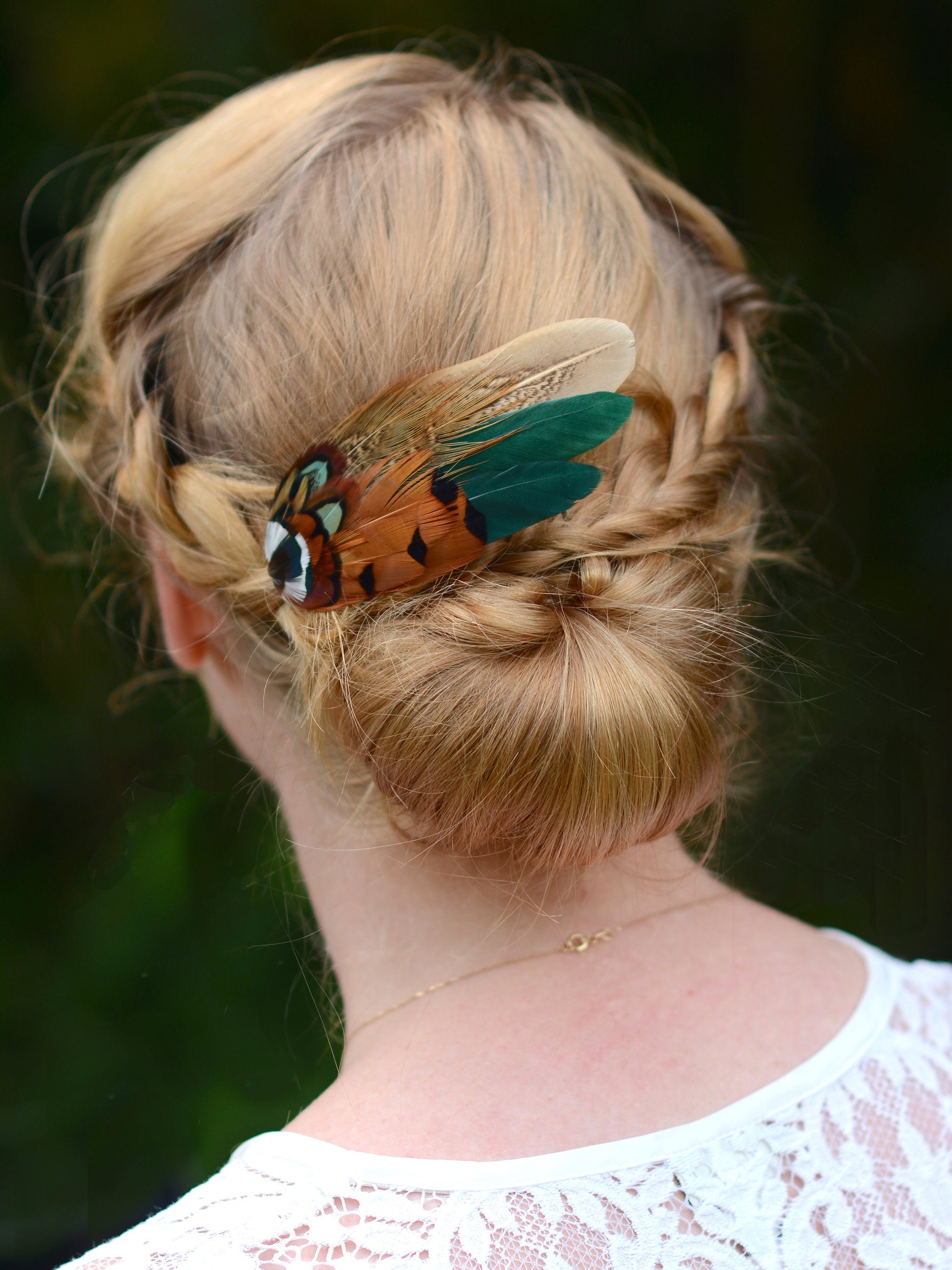 Bottle Green and Copper Pheasant Feather Hair Clip | Feather Fascinator | Bridal | Bridesmaid Hair Clip | Wedding Fascinator