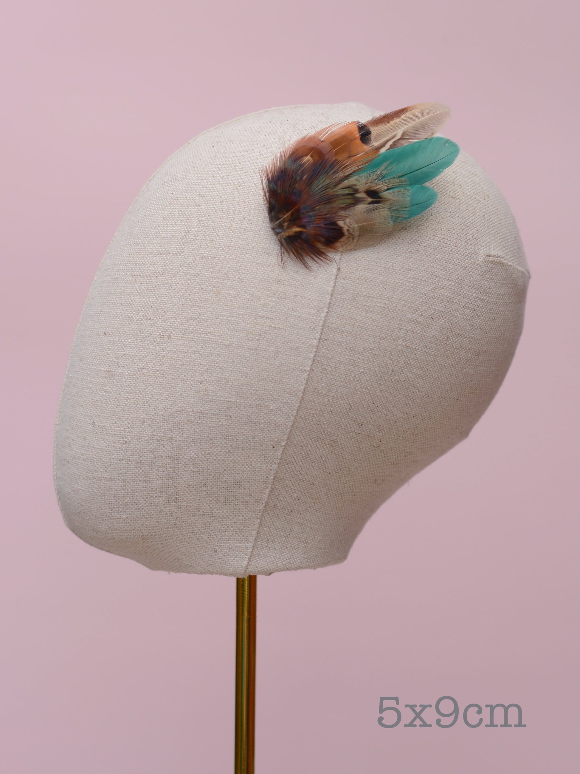 Small Green and Copper Pheasant Feather Hair Clip | Feather Fascinator | Bridal | Bridesmaid Hair Clip | Wedding Fascinator