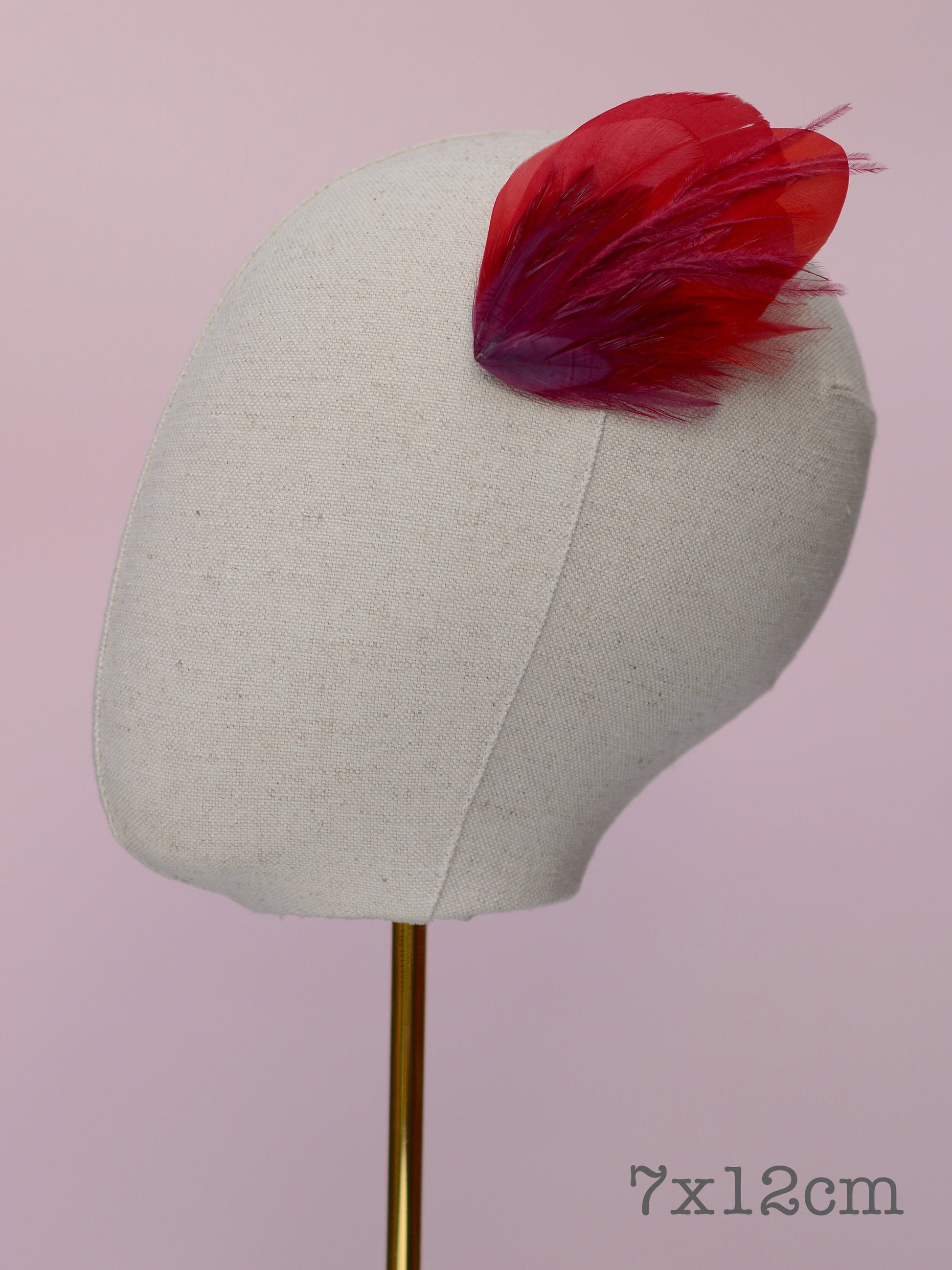 Red and Crimson Feather Hair Clip | Red Feather Fascinator | Red Feather Headpiece | Red Fascinator | Wedding Fascinator | Bridal Headpiece