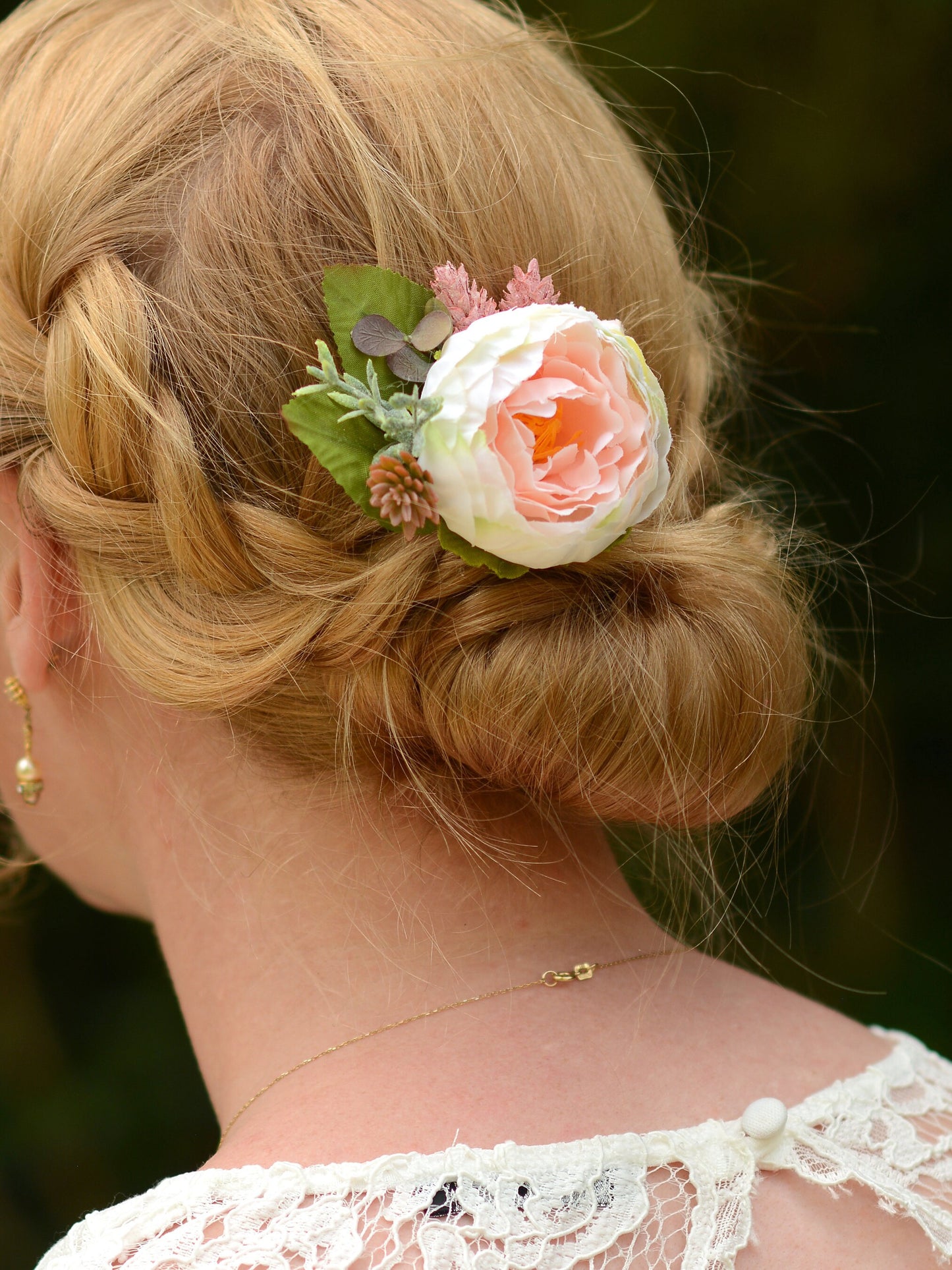 Blush Pink Ranunculus Flower Hair Clip | Bridal Hair Clip | Bridesmaid Hair Clip | Flower Headpiece | Blush Flower Hair Clip