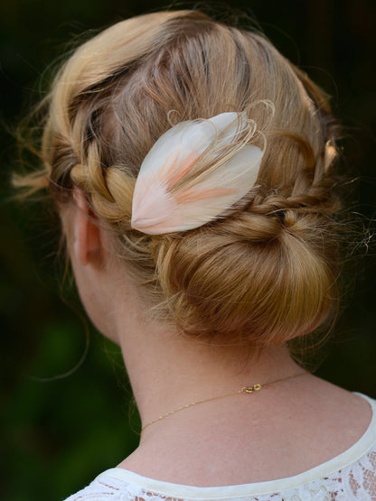 Feather Hair Clip in Blush Pink | Feather Fascinator | Feather Headpiece | Bridal Hair Clip | Bridesmaids Hair Clip