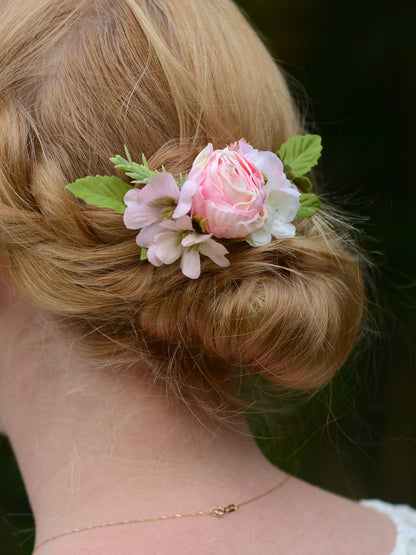 Blush Pink Rose Hair Clip | Bridal Headpiece | Floral Headpiece | Bridal Hair Clip | Flower Headpiece | Flower Hair Clip