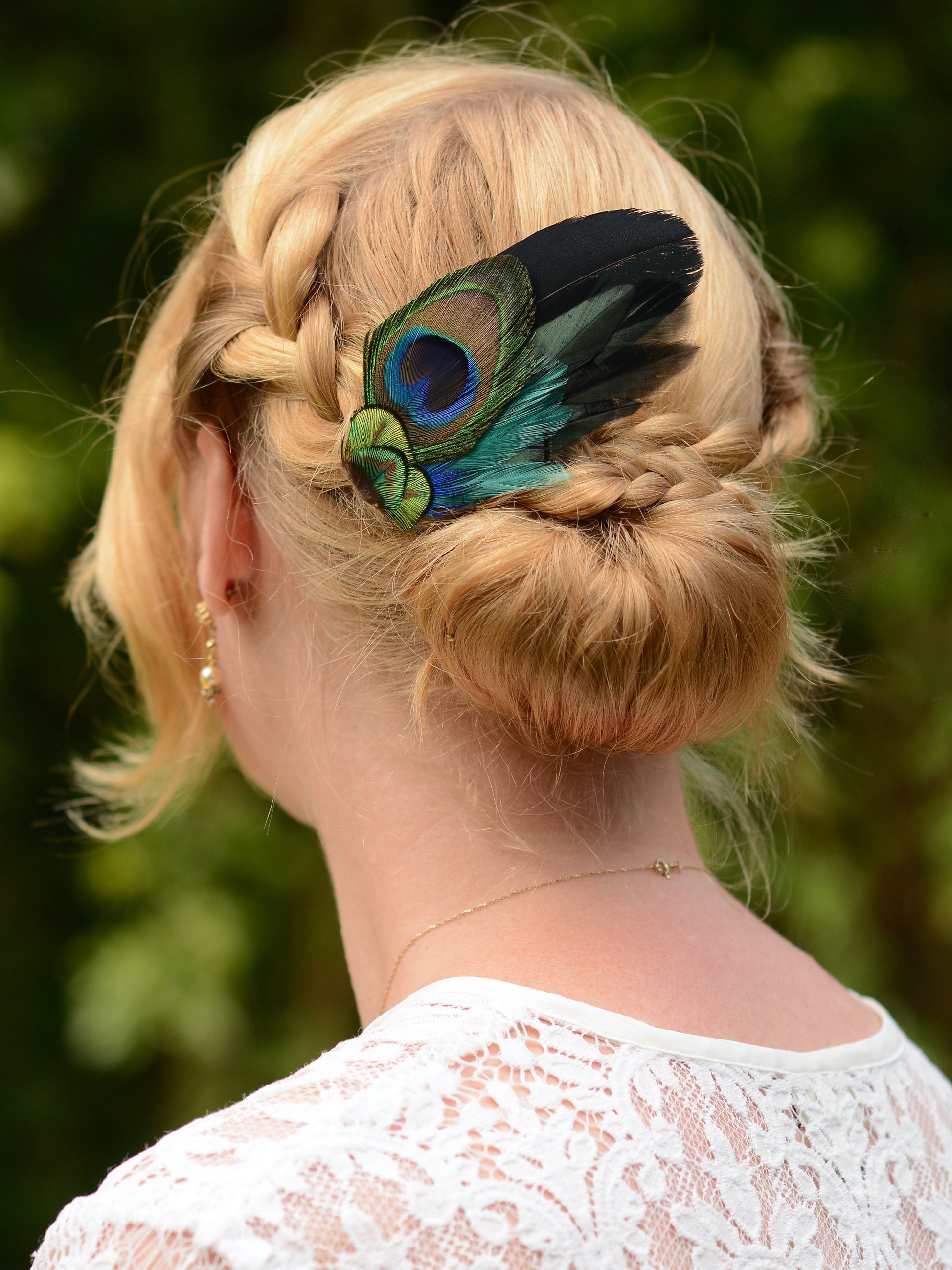 Peacock Feather Hair Clip | Peacock Feather Fascinator | Peacock Feather Headpiece | Bridal Hair Clip | Bridesmaid Hair Clip | Wedding
