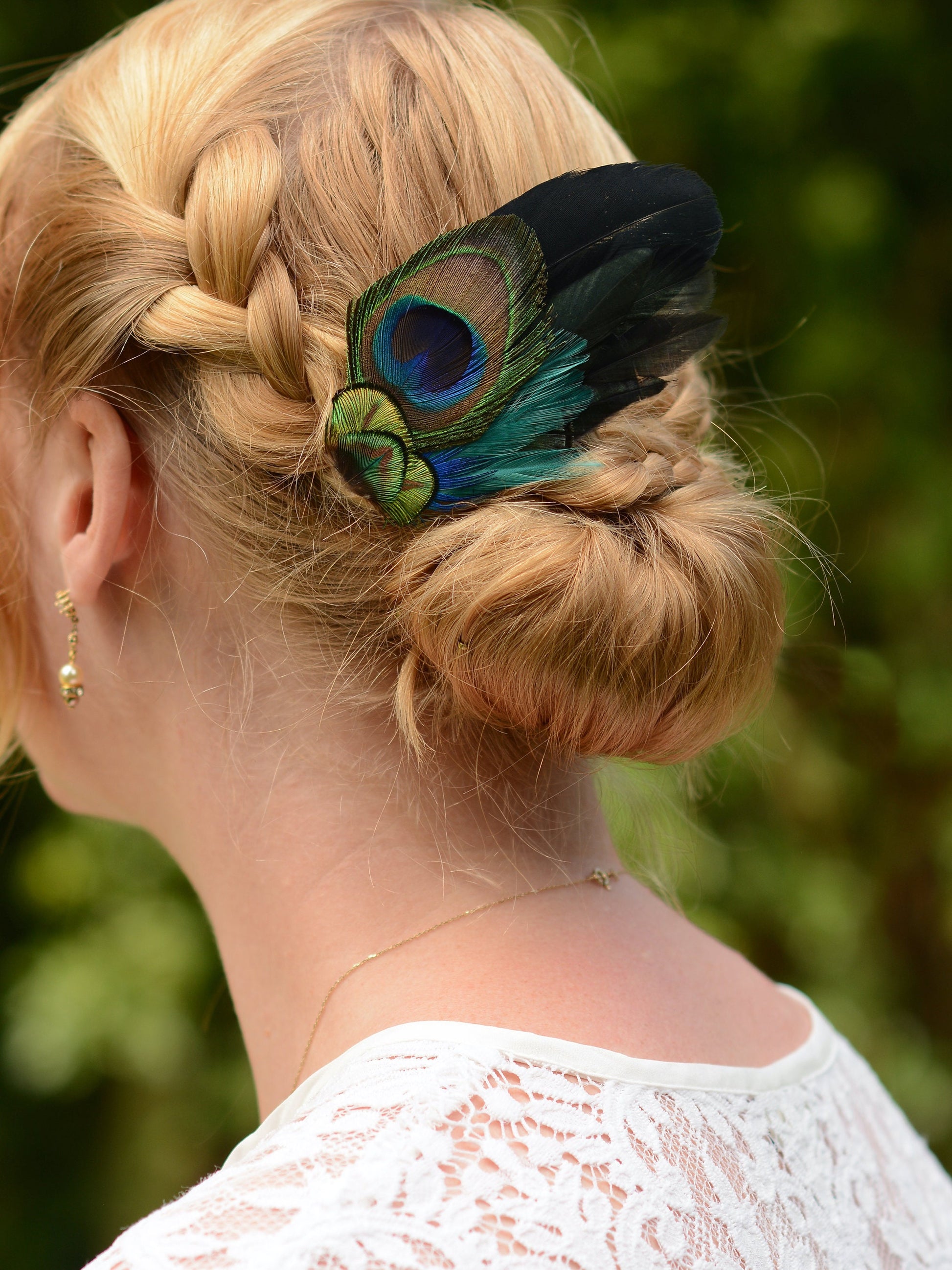 Peacock Feather Hair Clip | Peacock Feather Fascinator | Peacock Feather Headpiece | Bridal Hair Clip | Bridesmaid Hair Clip | Wedding
