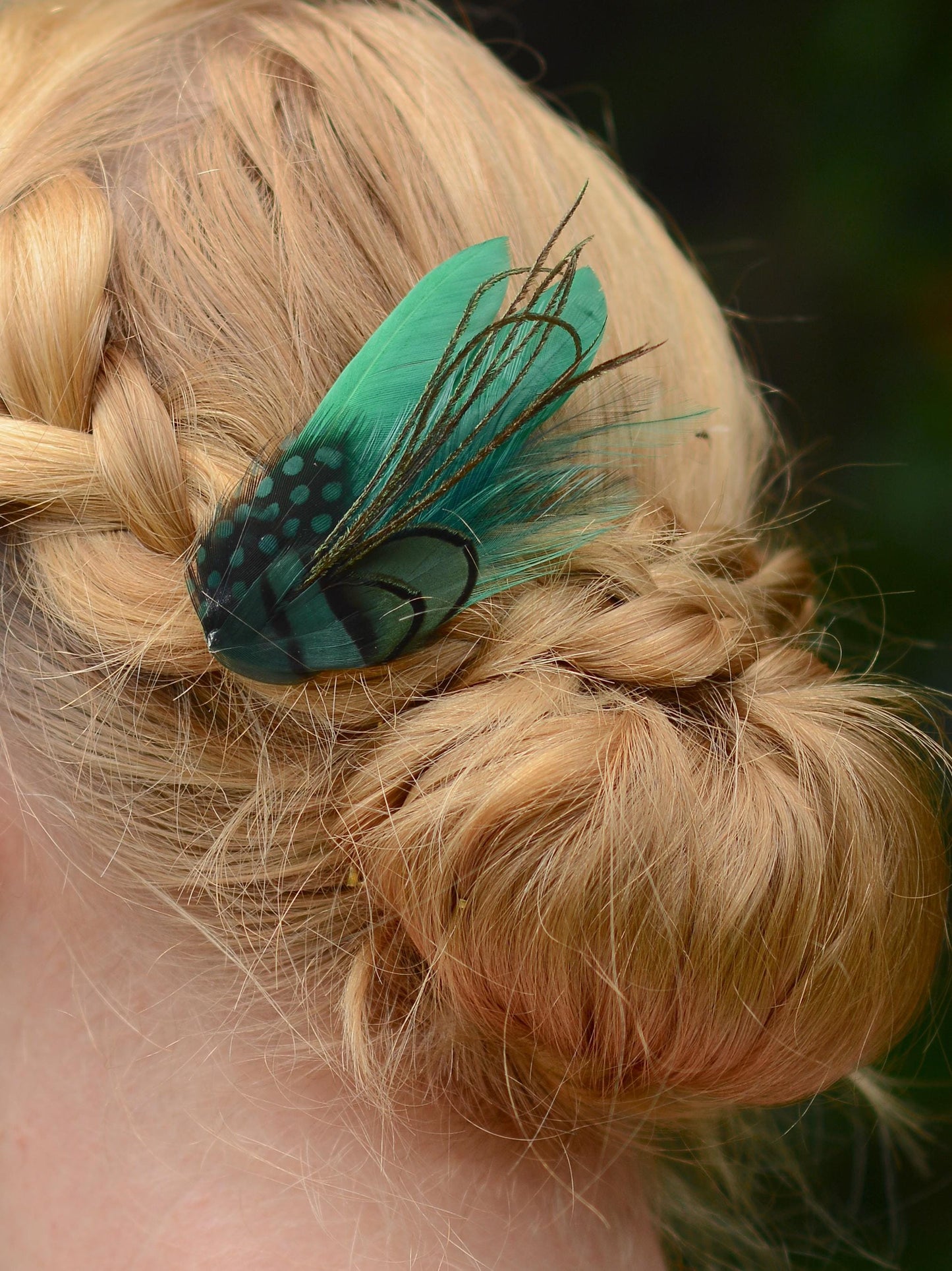 Small Green Feather Hair Clip | Pheasant Feather Hair Clip | Feather Fascinator | Bridal | Bridesmaid Hair Clip | Wedding Fascinator
