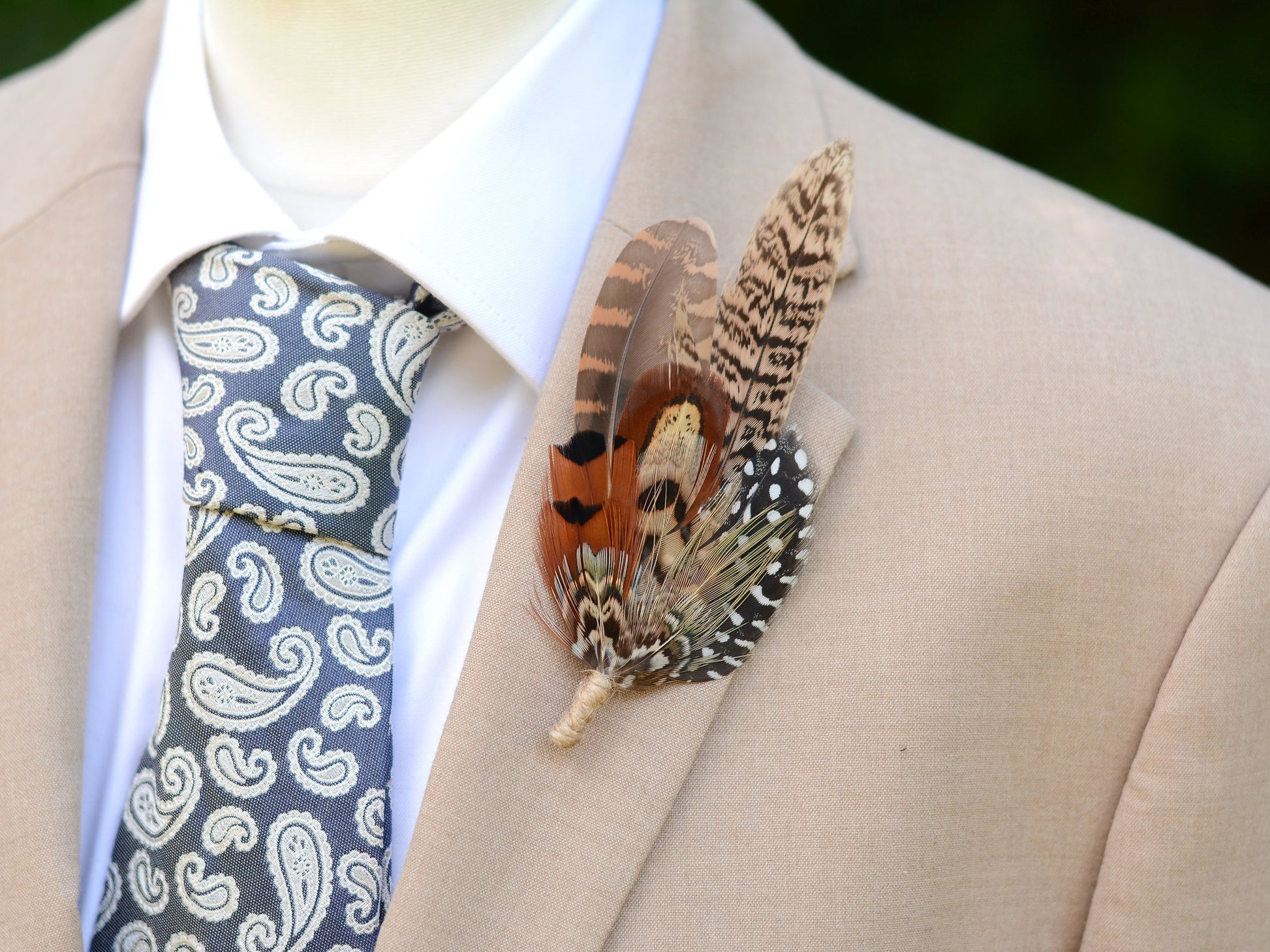 Natural Pheasant Feather Pin / Hat Pin | Pheasant Feather Boutonniere | Pheasant Feather Brooch