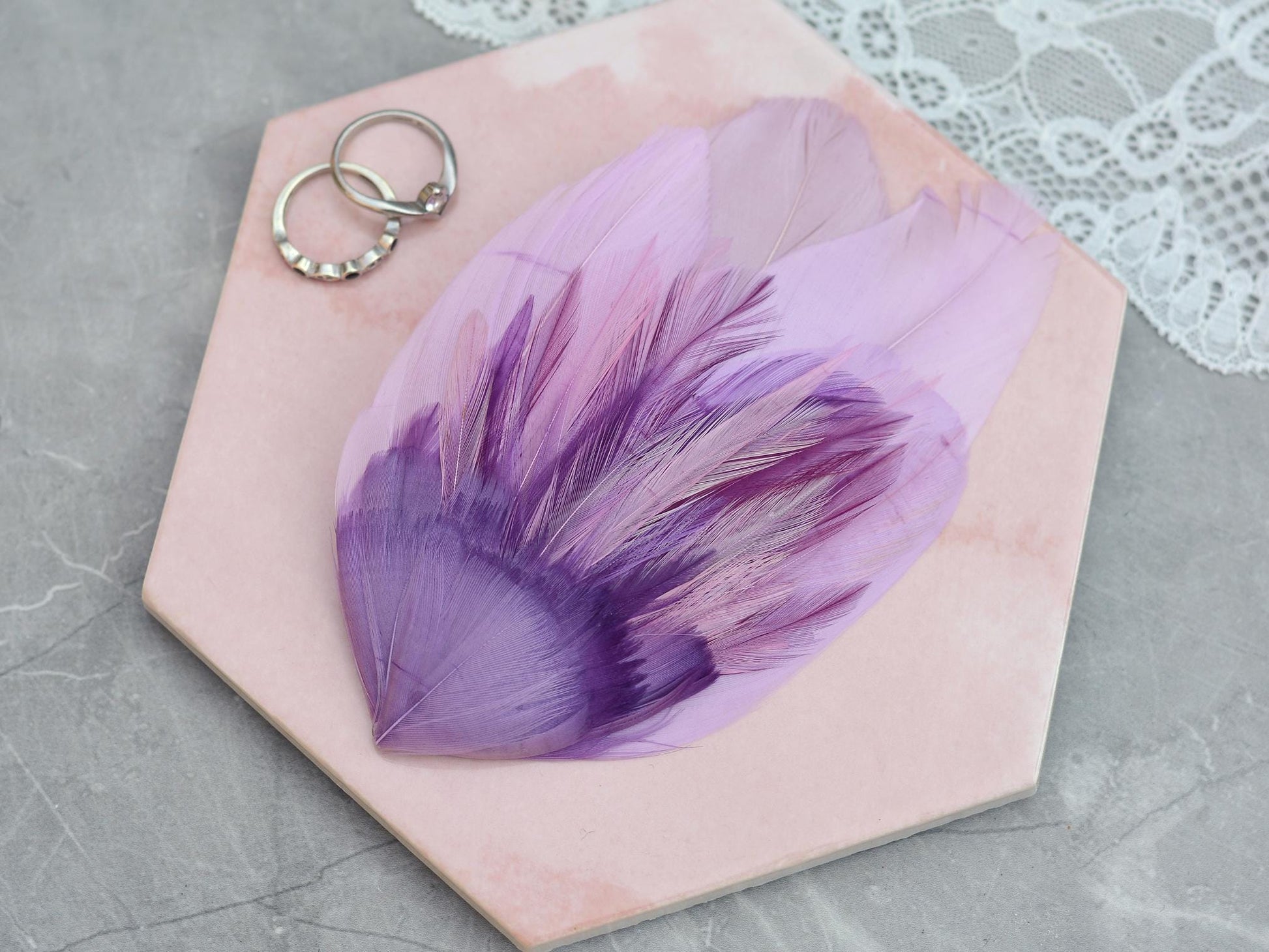 Unique Feather Hair Clip in Shades of Purple No.73, Feather Fascinator