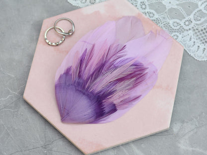 Unique Feather Hair Clip in Shades of Purple No.73, Feather Fascinator