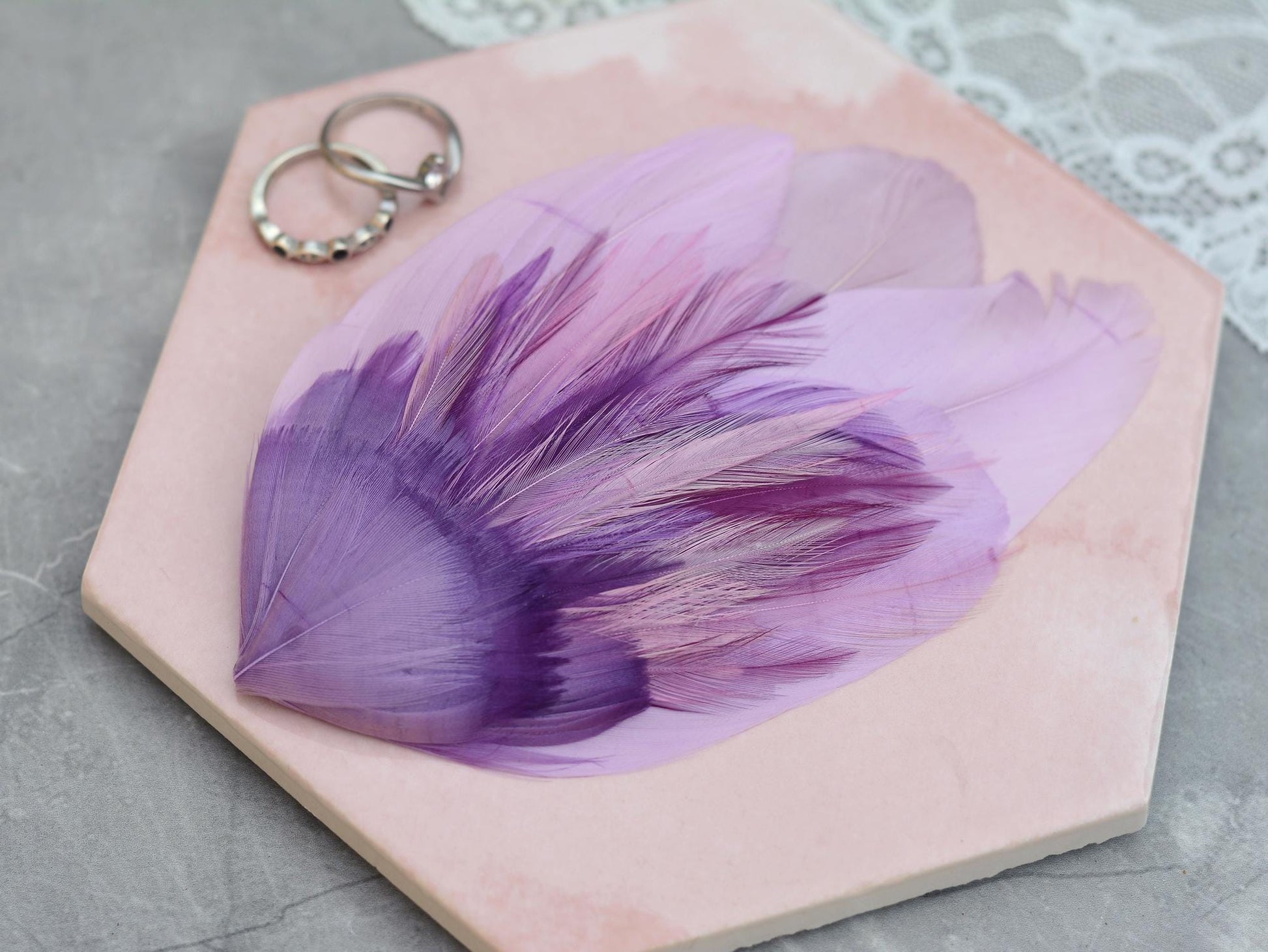 Unique Feather Hair Clip in Shades of Purple No.73, Feather Fascinator
