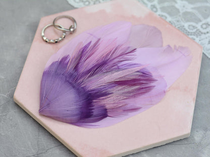 Unique Feather Hair Clip in Shades of Purple No.73, Feather Fascinator