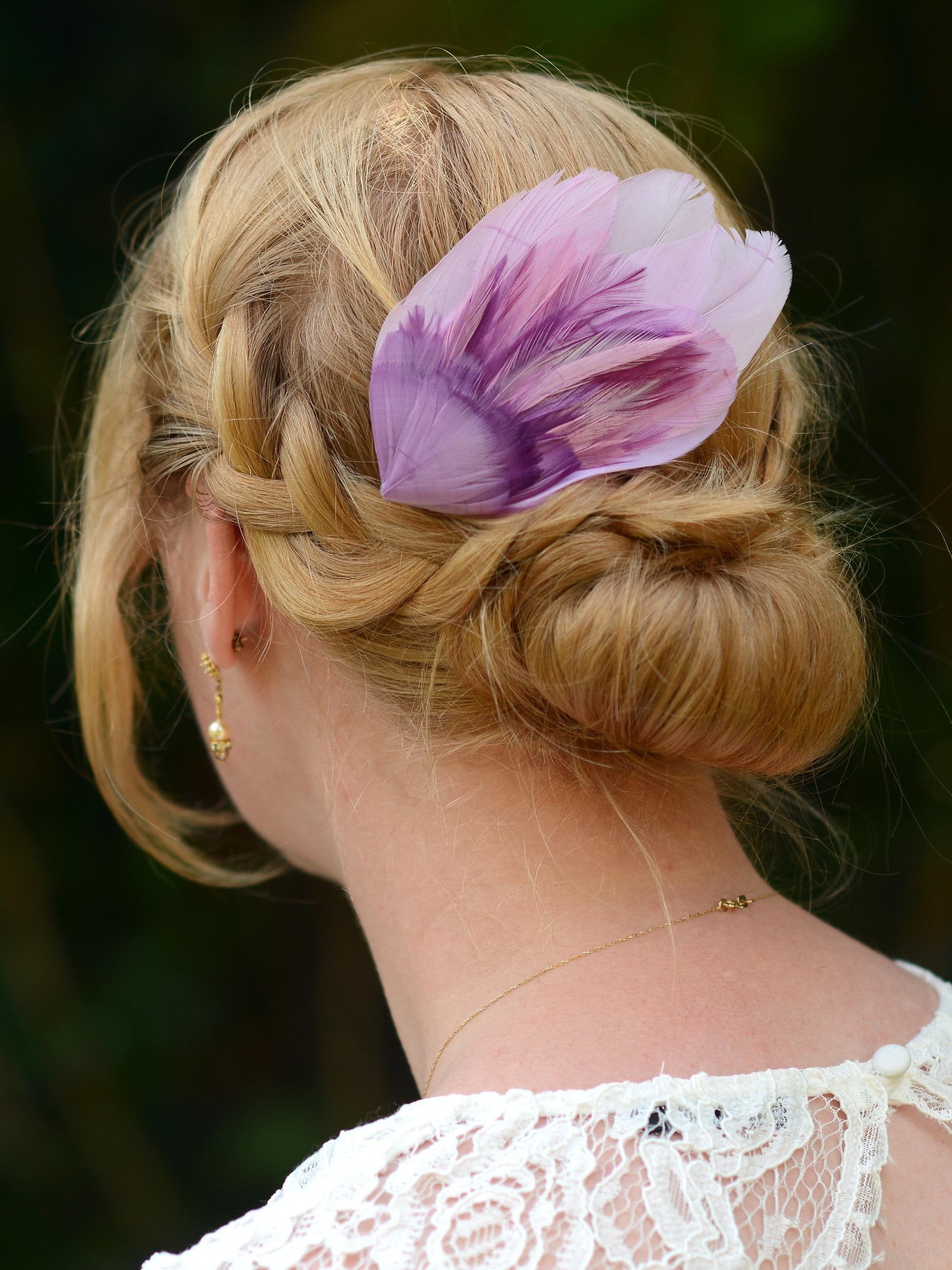 Unique Feather Hair Clip in Shades of Purple No.73, Feather Fascinator