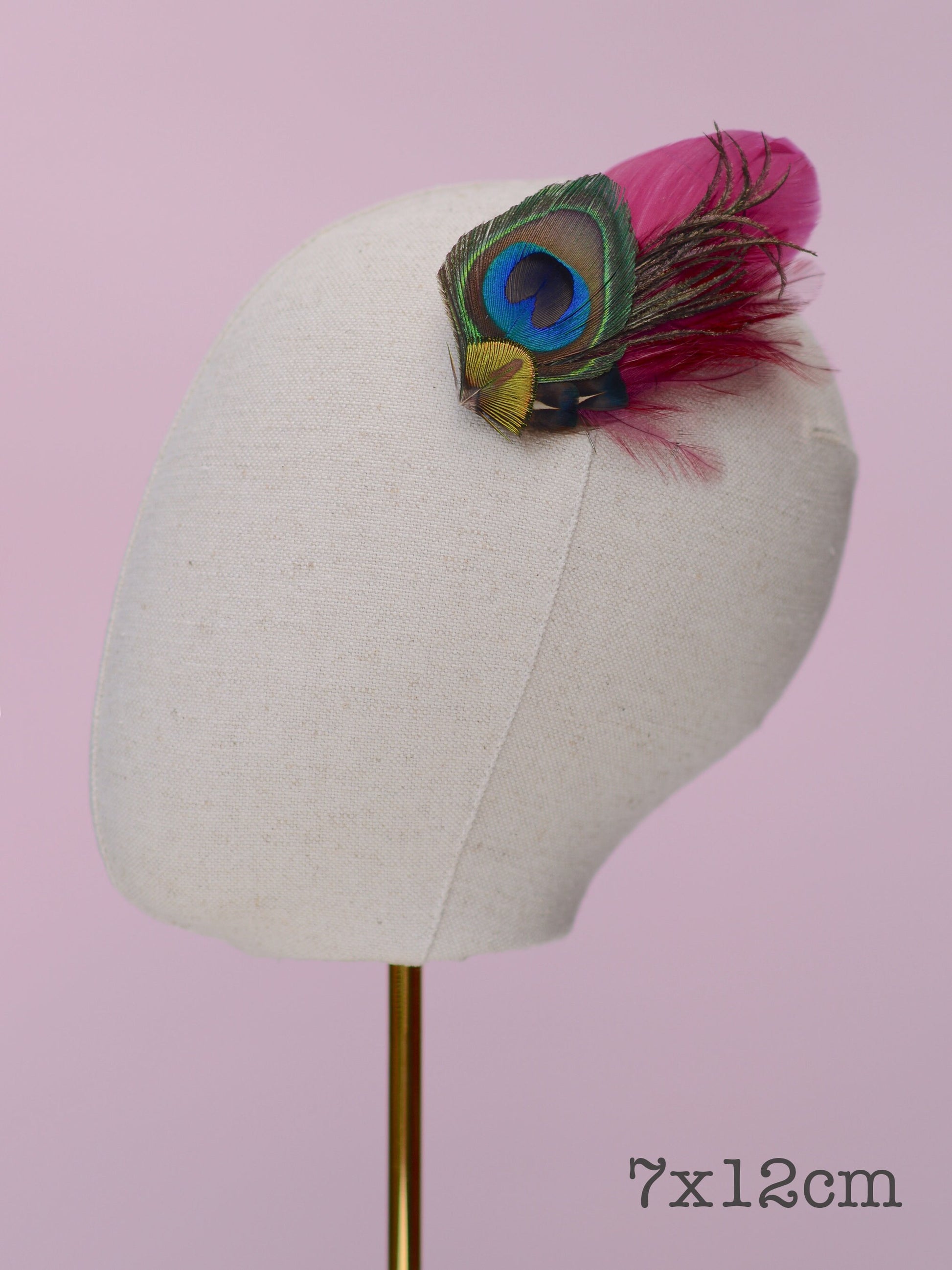 Burgundy and Peacock Feather Hair Clip | Peacock Feather Fascinator | Peacock Feather Headpiece | Bridal Hair Clip | Bridesmaid Hair Clip