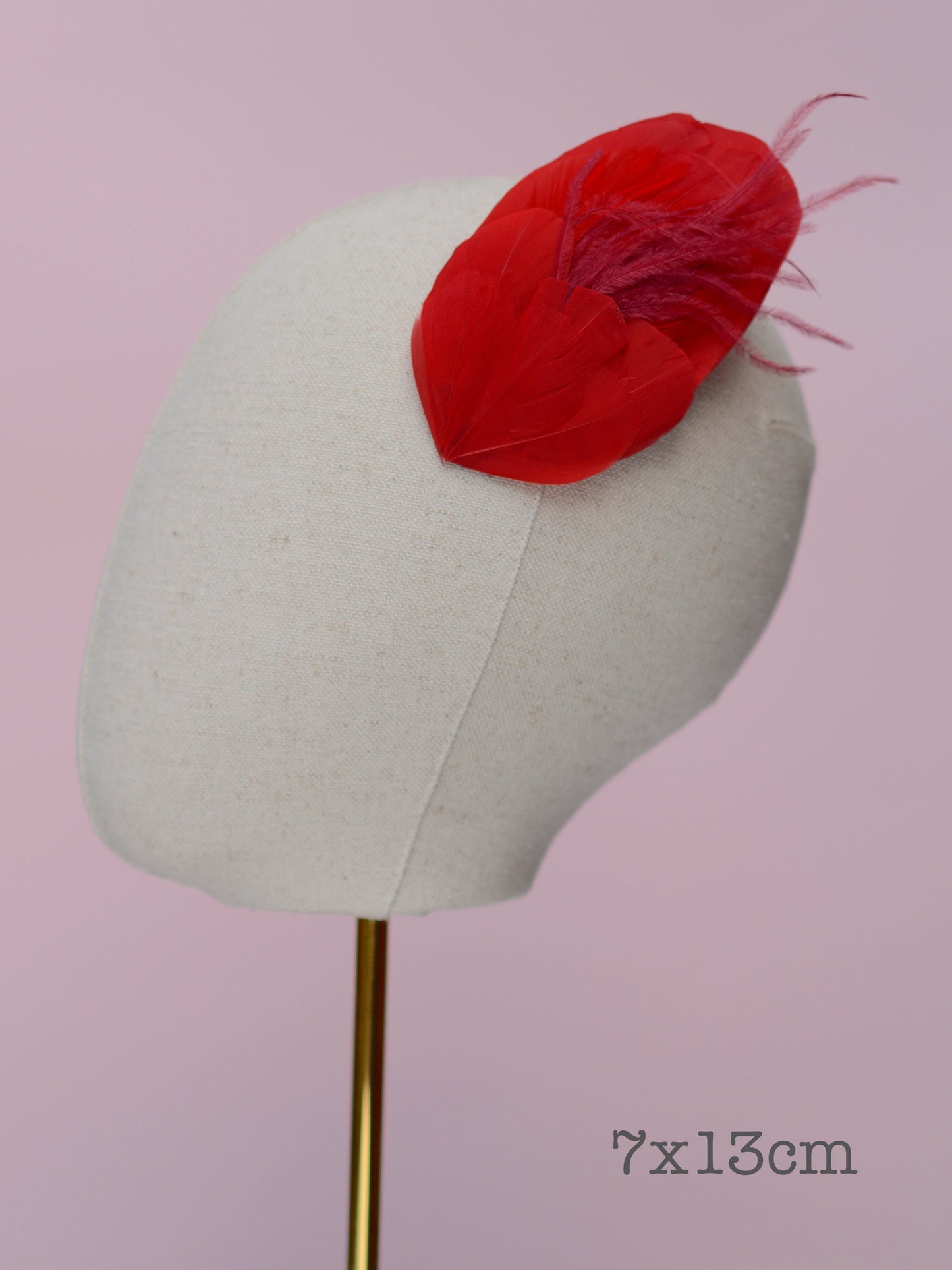 Red Feather Hair Clip | Red Feather Fascinator | Red Feather Headpiece | Red Fascinator | Wedding Fascinator | Bridal Headpiece