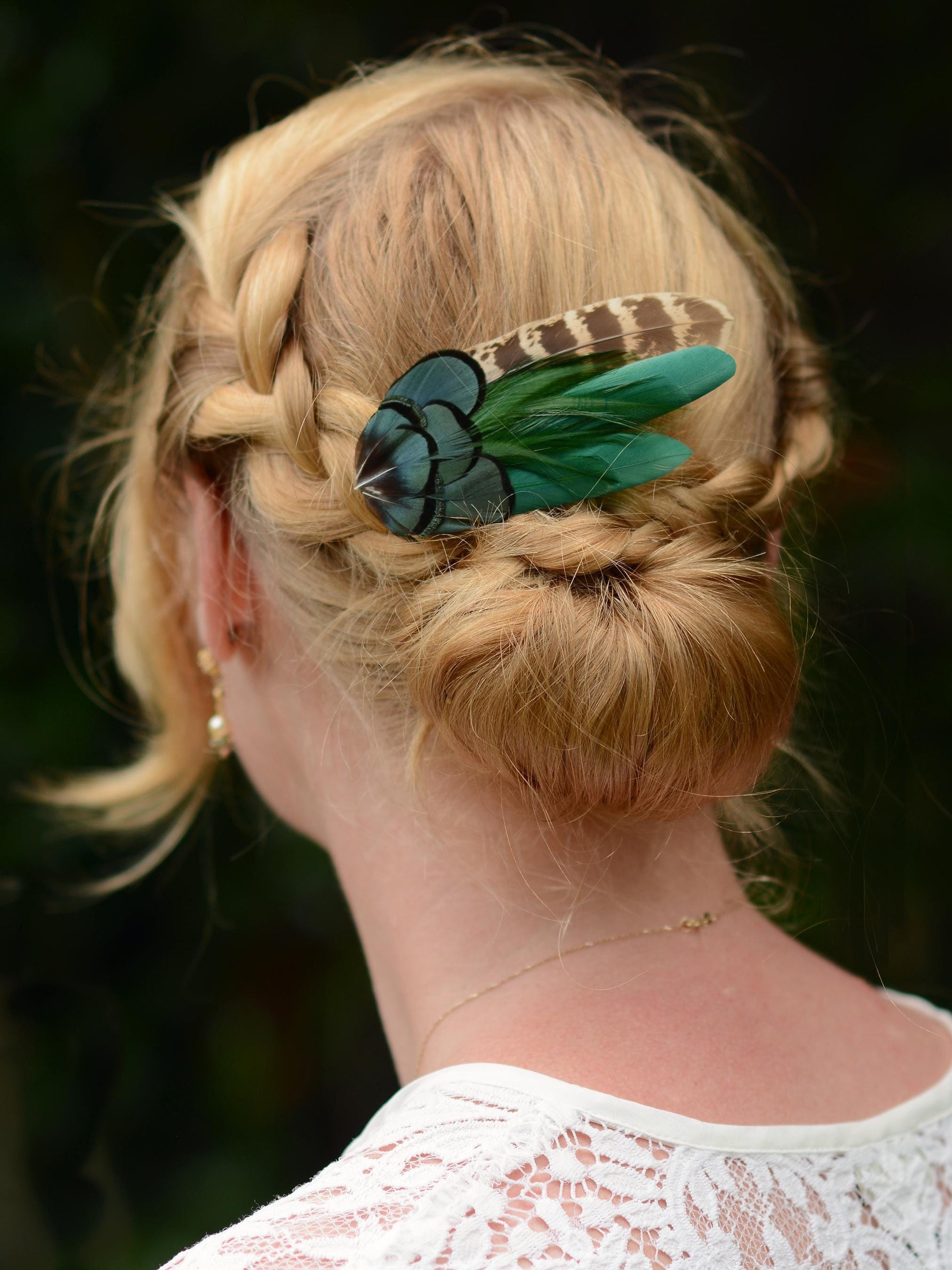 Bottle Green Feather Hair Clip | Pheasant Feather Hair Clip | Feather Fascinator | Bridal | Bridesmaid Hair Clip | Wedding Fascinator