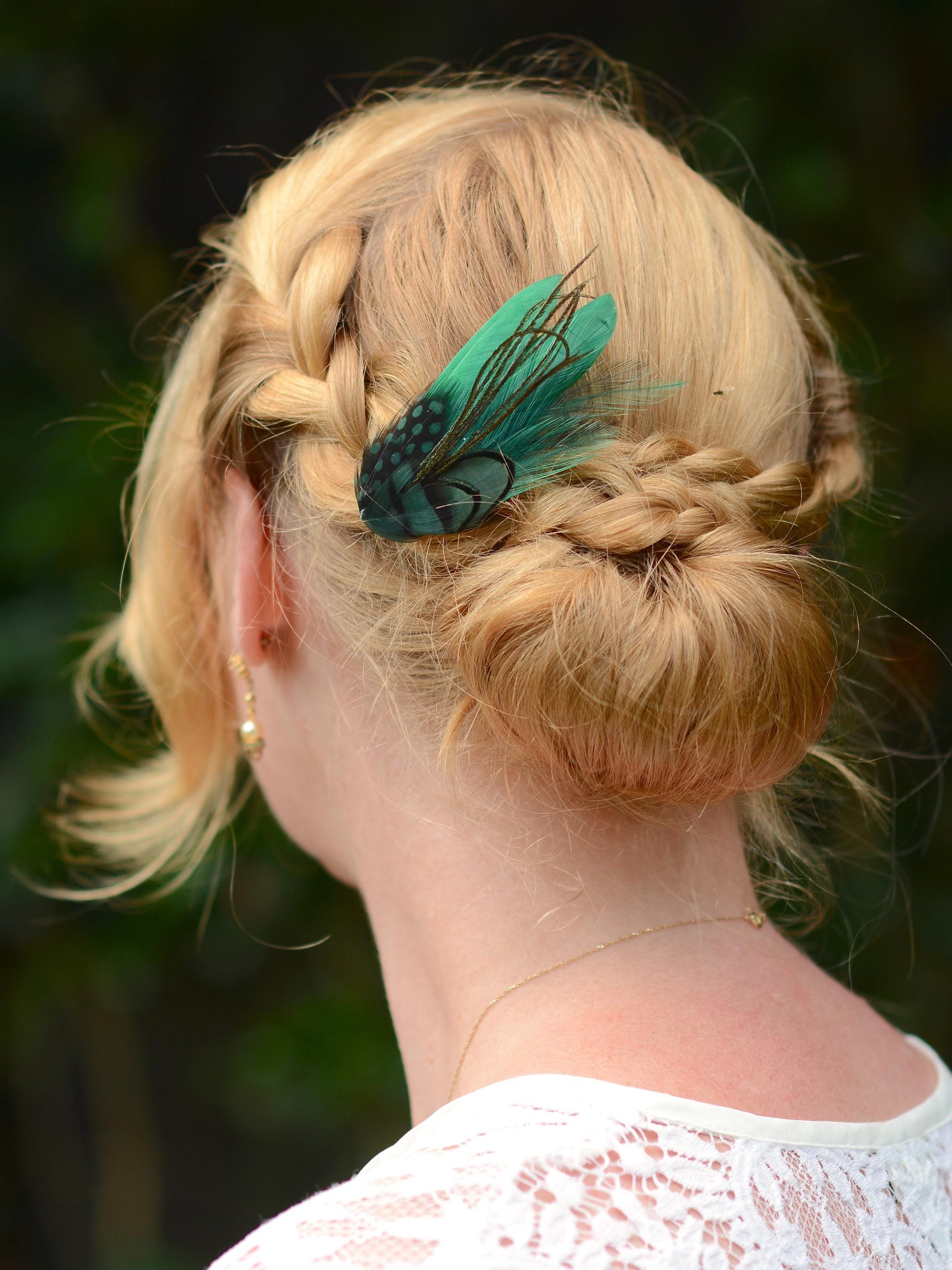 Small Green Feather Hair Clip | Pheasant Feather Hair Clip | Feather Fascinator | Bridal | Bridesmaid Hair Clip | Wedding Fascinator