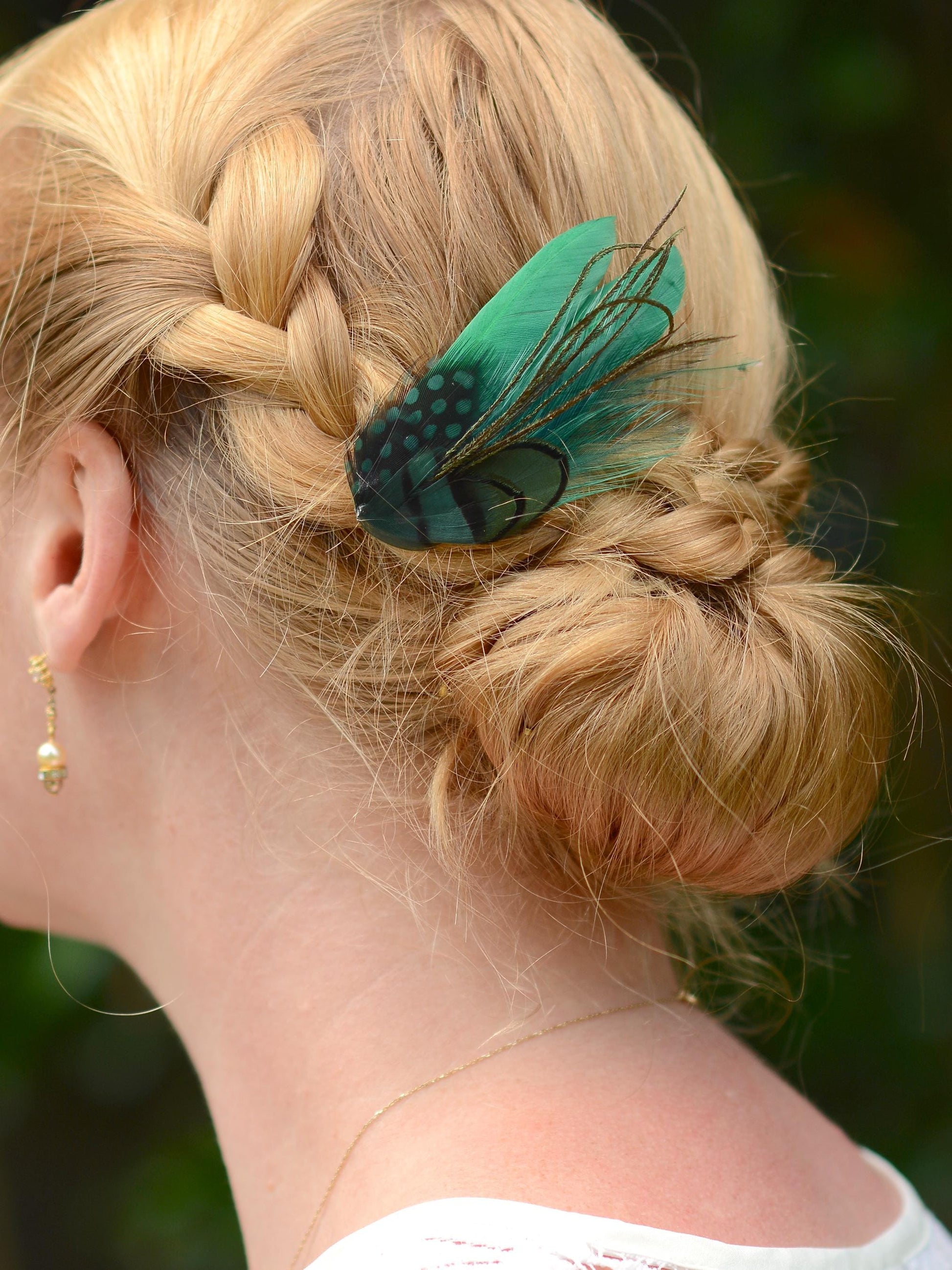 Small Green Feather Hair Clip | Pheasant Feather Hair Clip | Feather Fascinator | Bridal | Bridesmaid Hair Clip | Wedding Fascinator