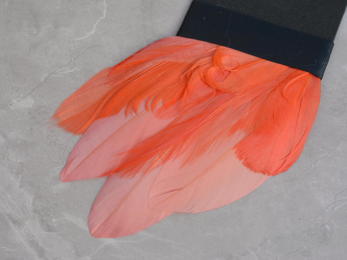 Flamingo Pink Feather Pocket Square No.281 | Suit Accessory | Feather Neck Tie | Grooms Outfit | Groomsmen Gift | Wedding