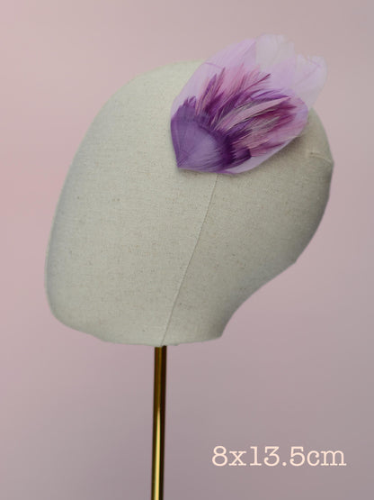 Unique Feather Hair Clip in Shades of Purple No.73, Feather Fascinator