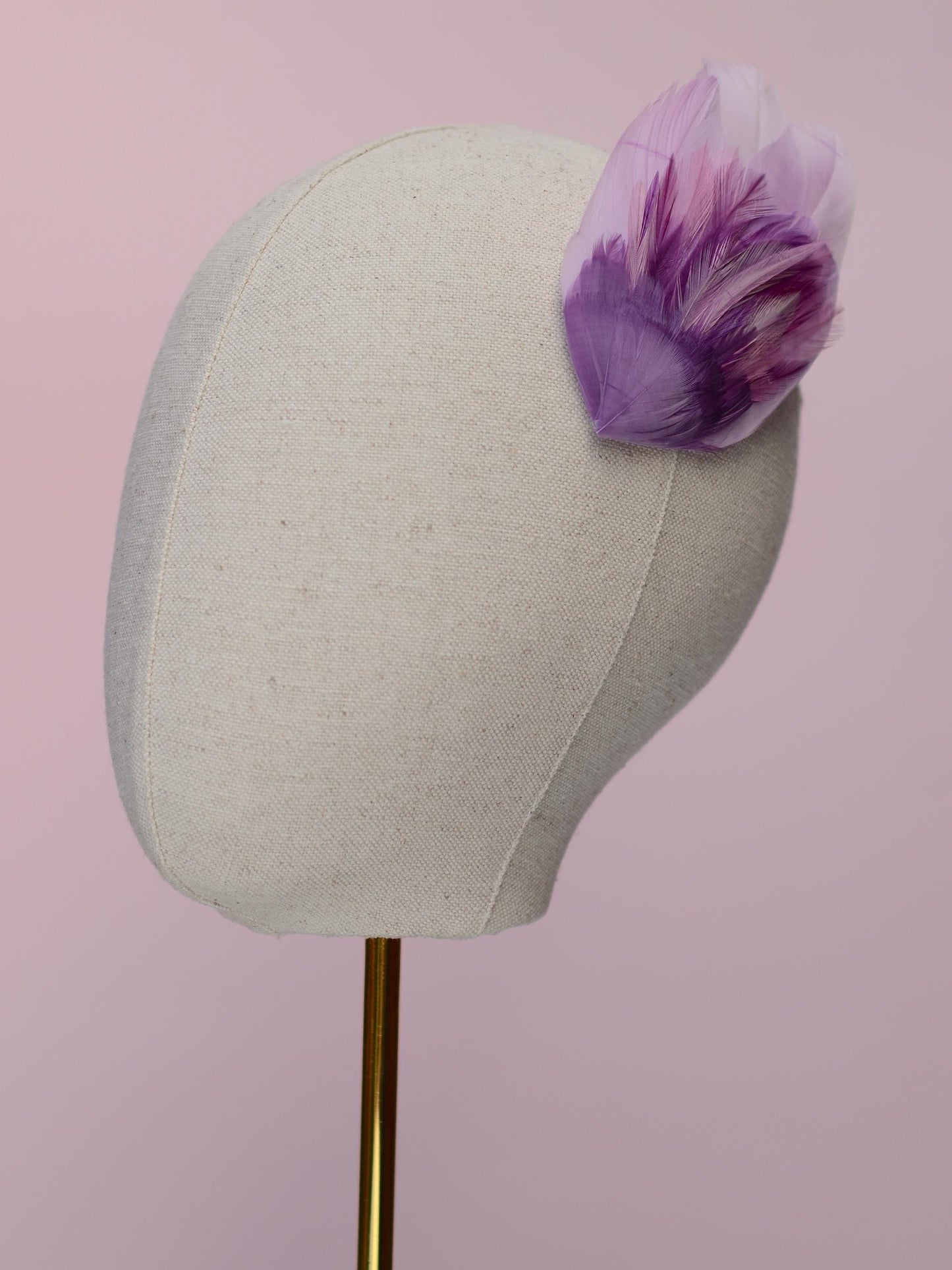 Unique Feather Hair Clip in Shades of Purple No.73, Feather Fascinator