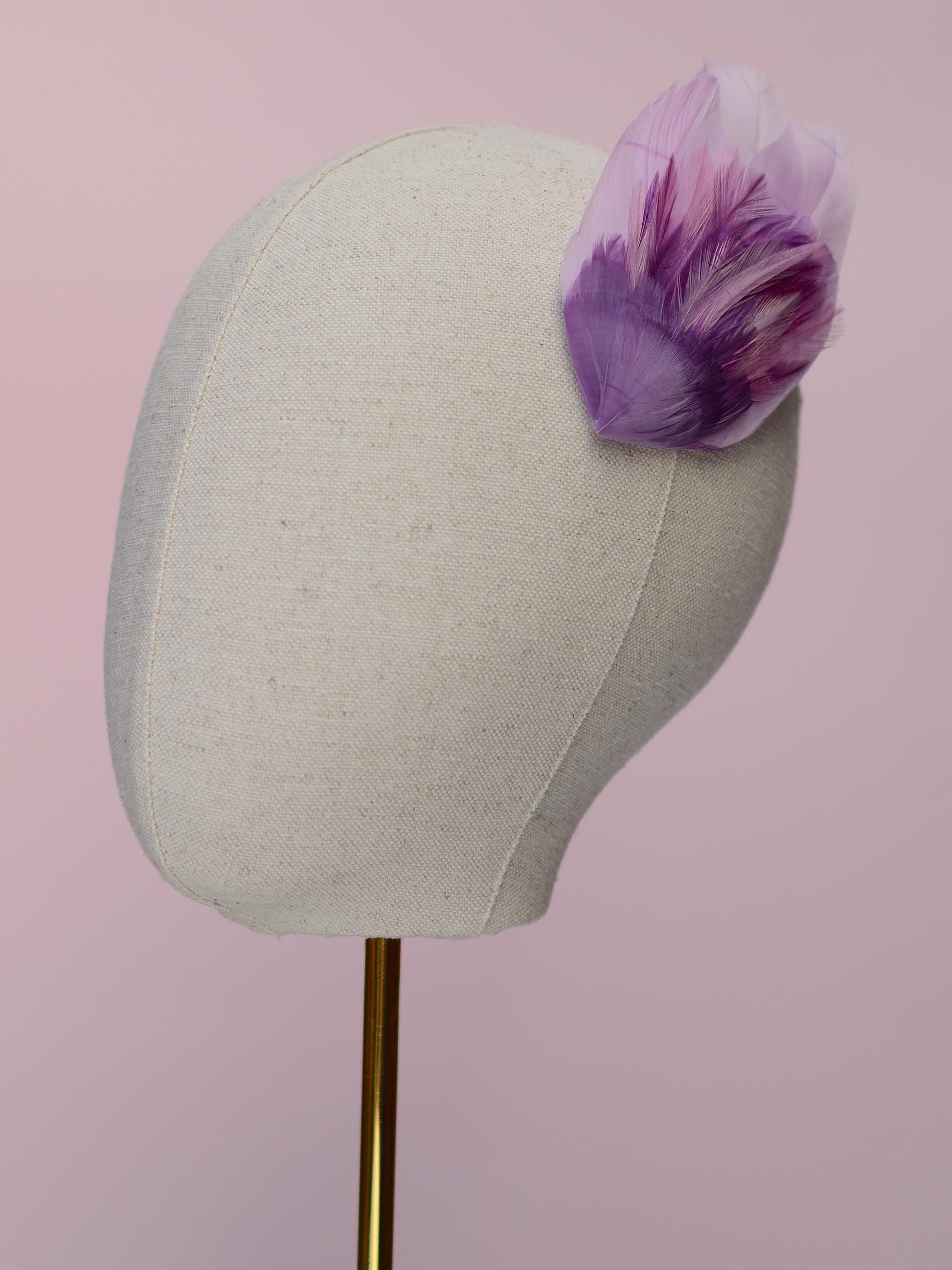Unique Feather Hair Clip in Shades of Purple No.73, Feather Fascinator