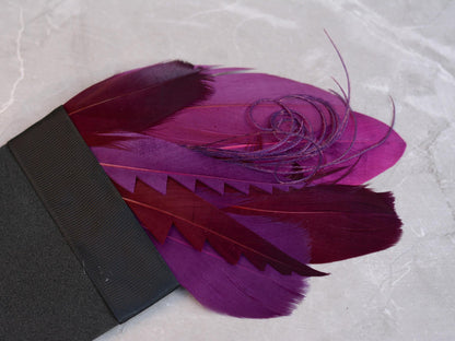 Burgundy and Plum Goose Feather Pocket Square No.285 | Suit Accessory | Feather Neck Tie | Grooms Outfit | Groomsmen Gift