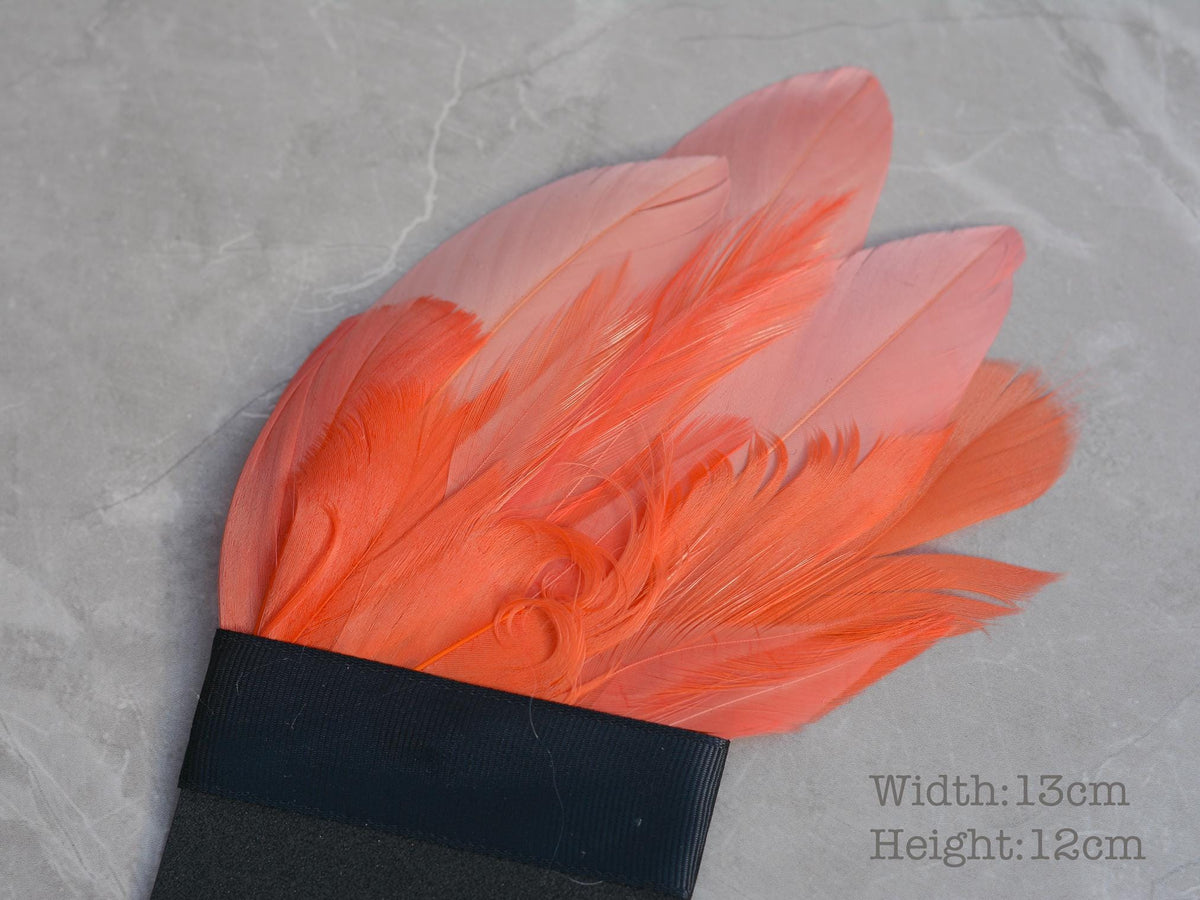 Flamingo Pink Feather Pocket Square No.281 | Suit Accessory | Feather Neck Tie | Grooms Outfit | Groomsmen Gift | Wedding