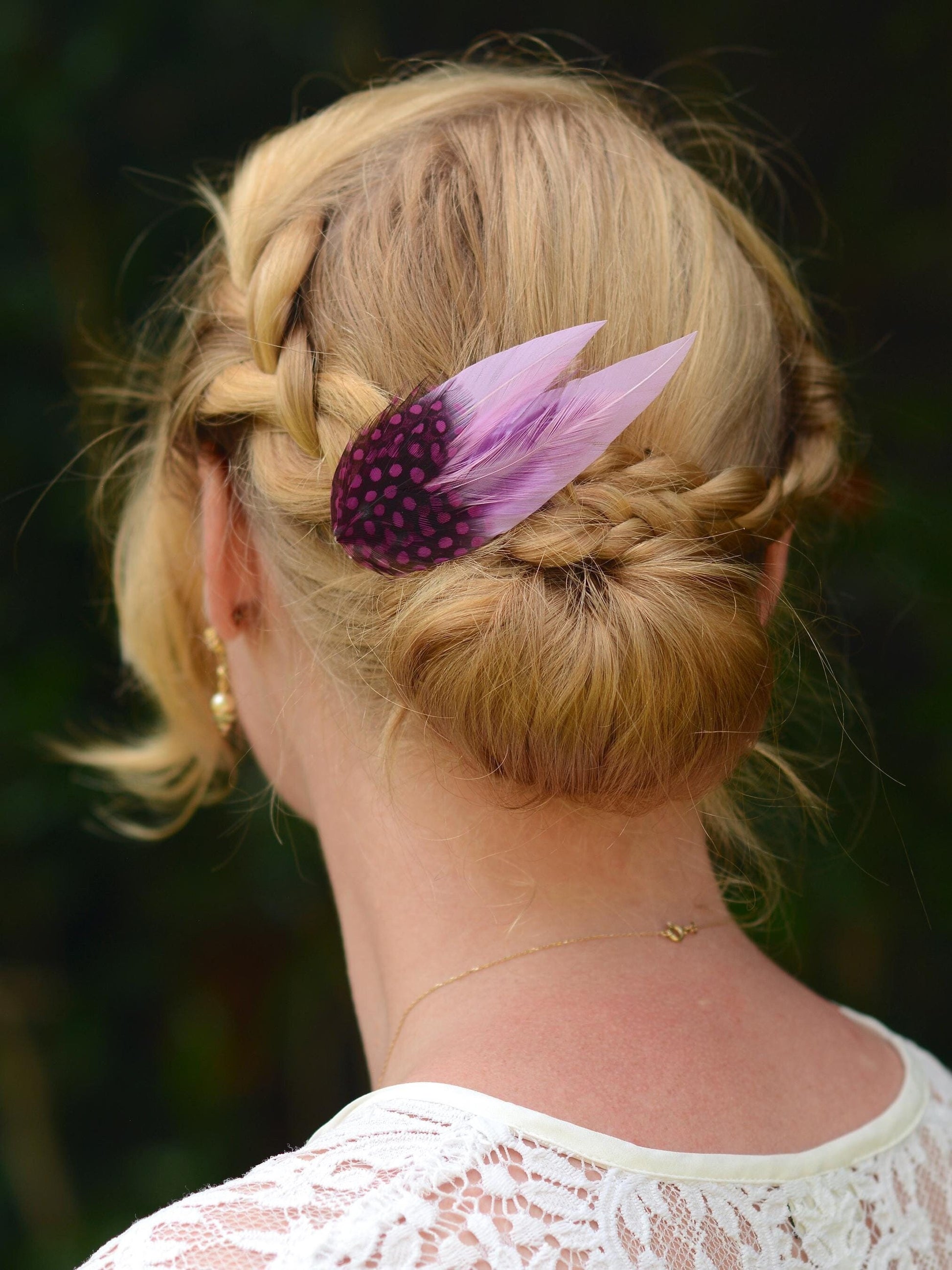 Small Feather Hair Clip in Pastel Lavender and Mauve | Feather Fascinator | Feather Headpiece | Bridal Hair Clip | Bridesmaids