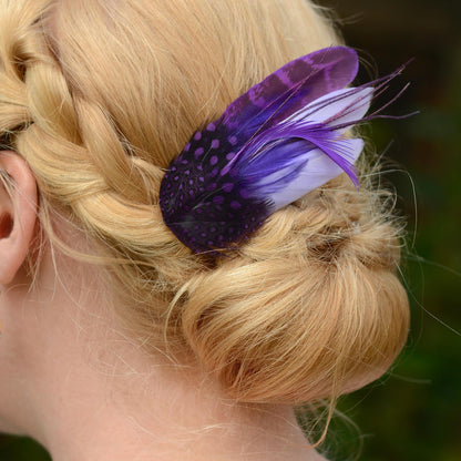 Purple Feather Hair Clip, Purple Feather Fascinator