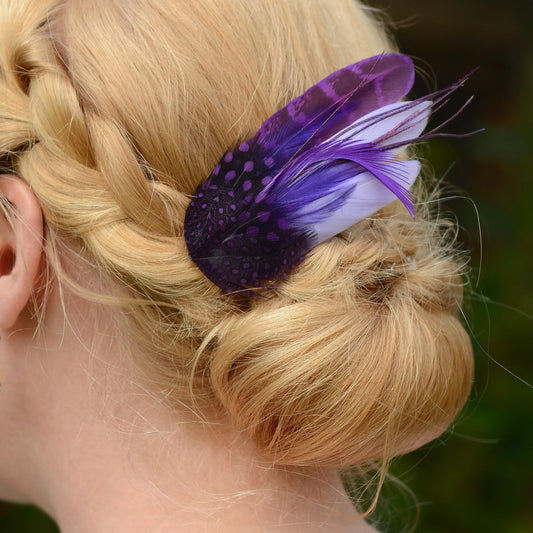 Purple Feather Hair Clip, Purple Feather Fascinator