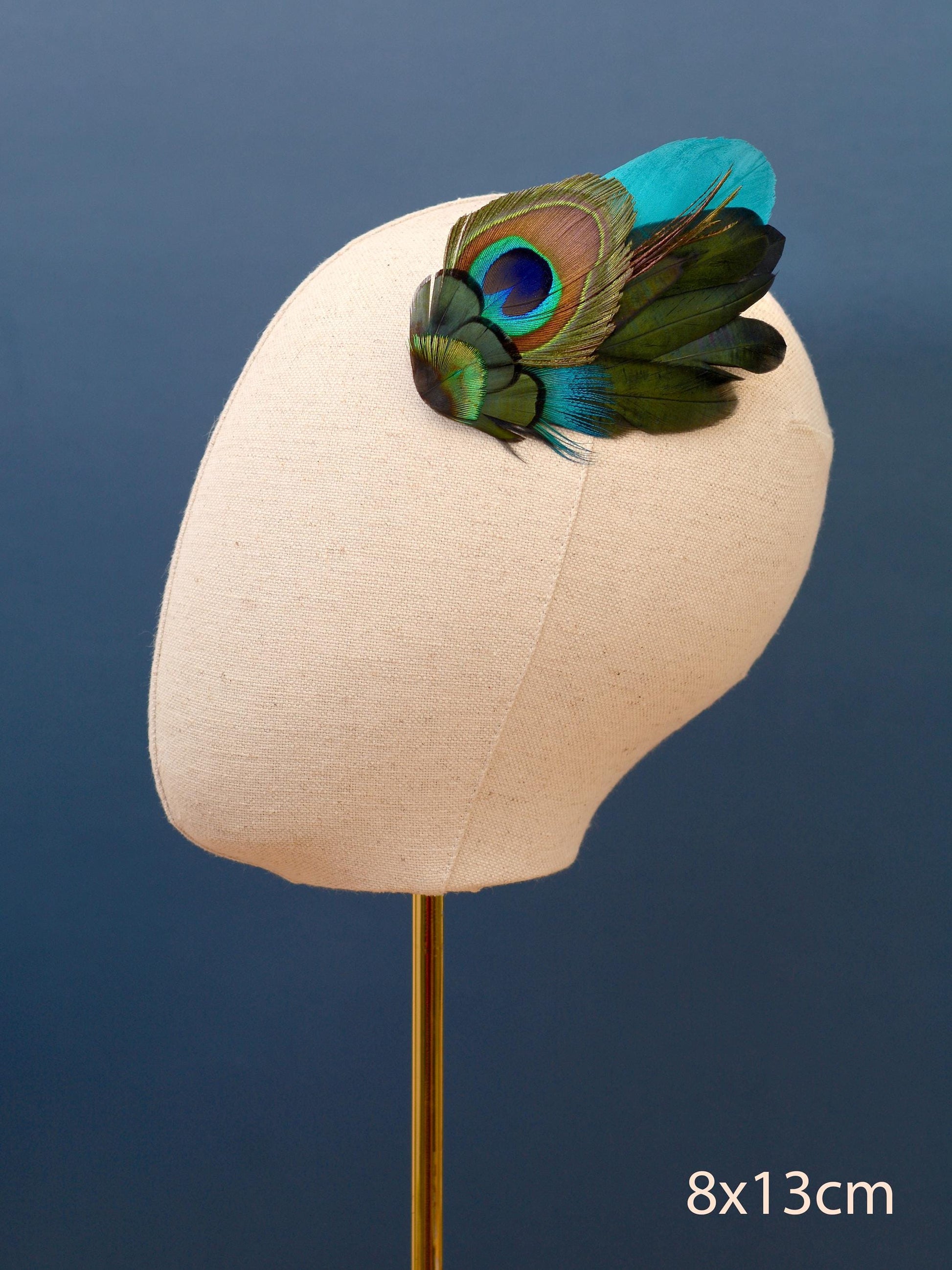Teal and Peacock Feather Hair Clip | Peacock Feather Fascinator | Bridal Hair Clip | Bridesmaid Hair Clip | Wedding Fascinator