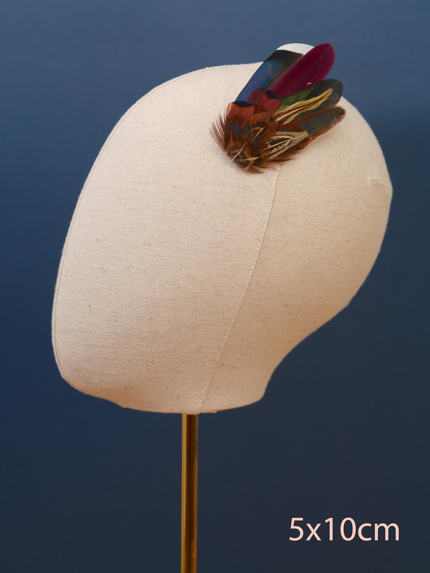 Feather Hair Clip in Navy Blue and Burgundy Pheasant and Duck Feathers | Pheasant Feather Fascinator | Wedding Fascinator