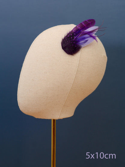 Purple Feather Hair Clip, Purple Feather Fascinator