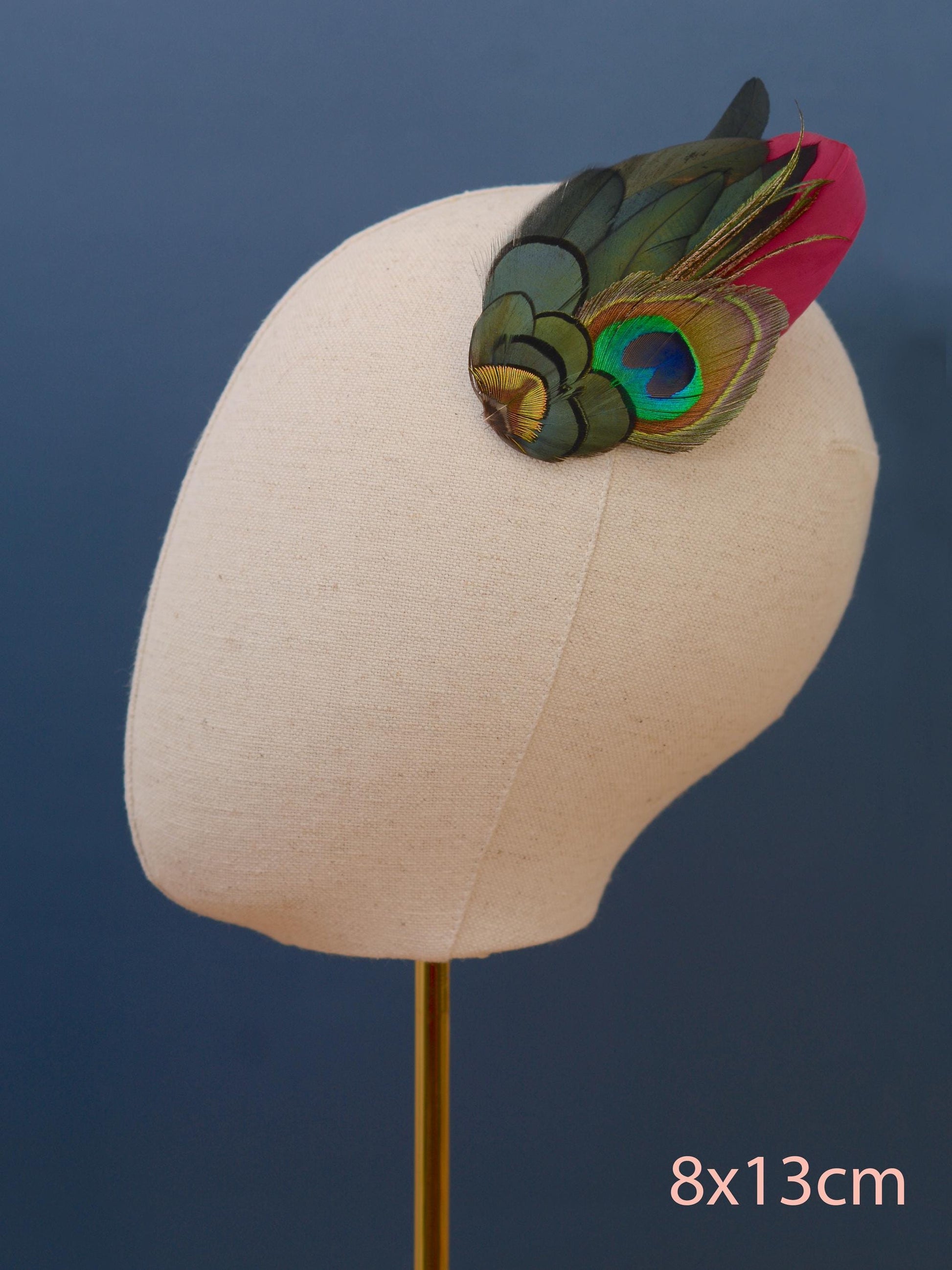 Burgundy and Peacock Feather Hair Clip | Peacock Feather Fascinator | Wedding Fascinator | Bridal Hair Clip | Bridesmaid Hair Clip