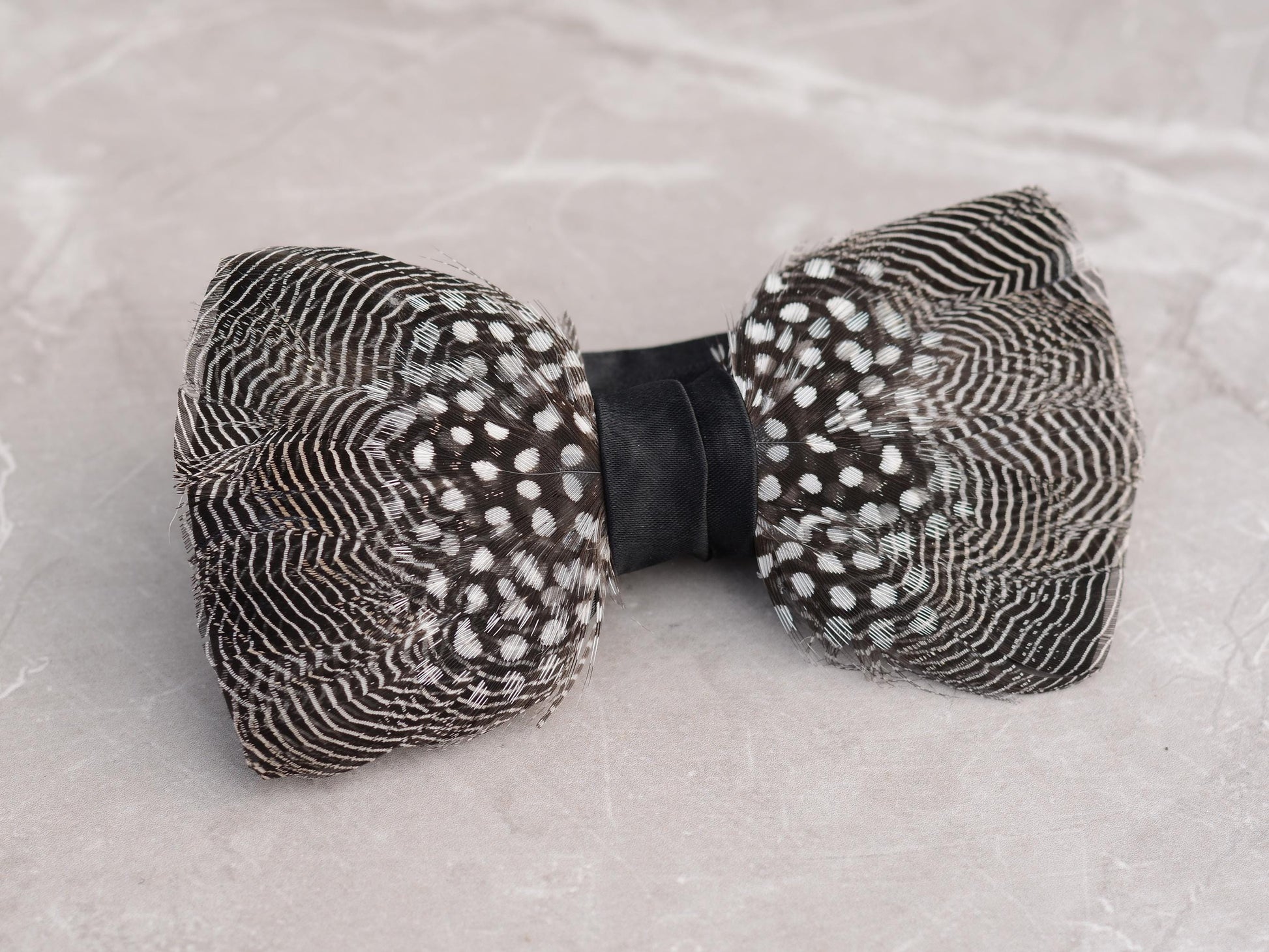 Pin Stripe and Polka Dot Feather Bow Tie | Pin Striped Bow Tie | Feather Neck Tie | Grooms Outfit | Groomsmen Gift | Monochrome Bow Tie
