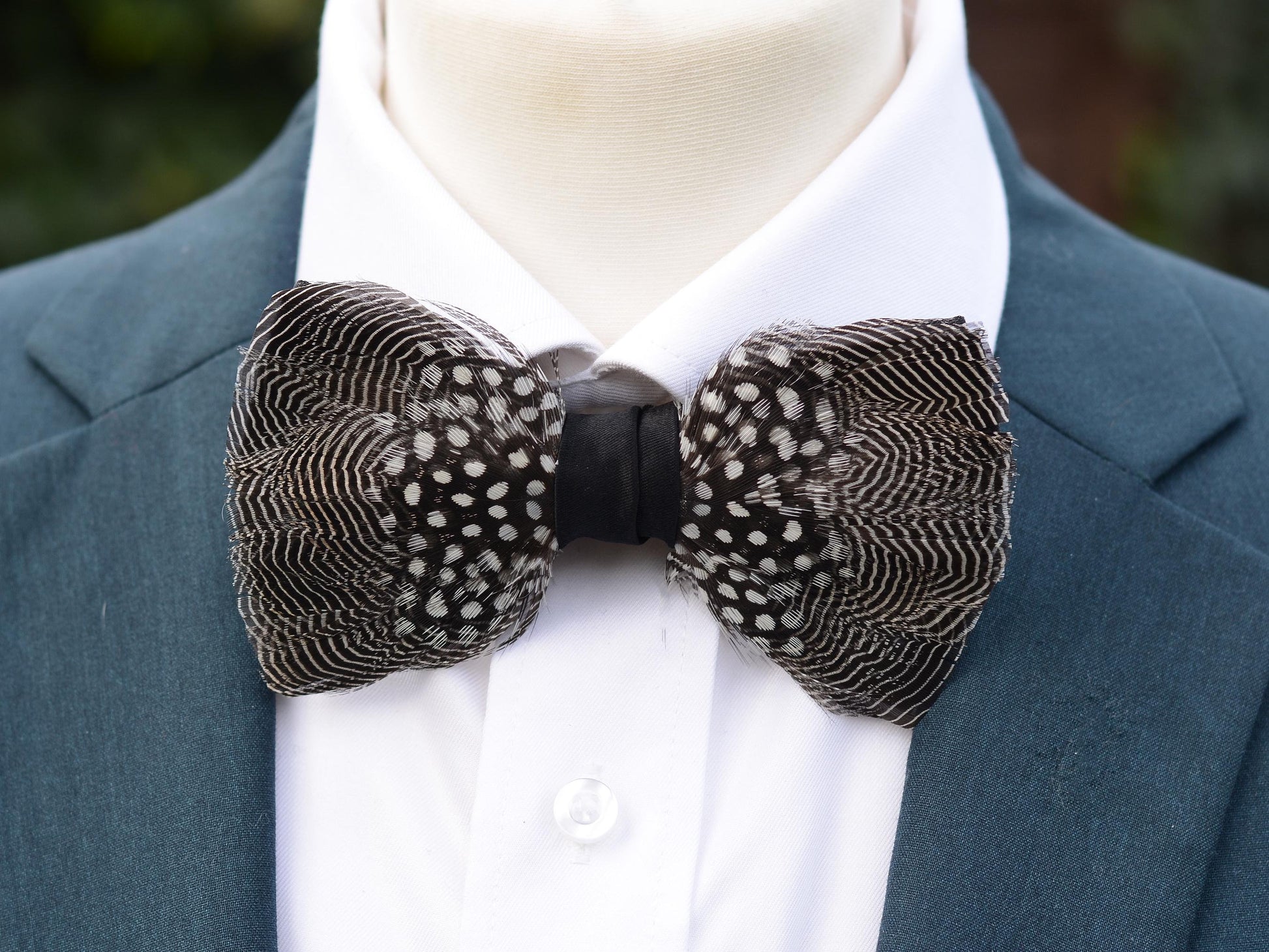 Pin Stripe and Polka Dot Feather Bow Tie | Pin Striped Bow Tie | Feather Neck Tie | Grooms Outfit | Groomsmen Gift | Monochrome Bow Tie