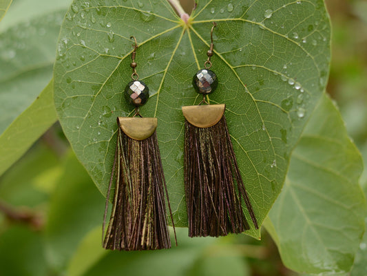 Shimmering Peacock Feather Tassel Earrings | Festival Earrings | Feather Jewellery | Long Earrings