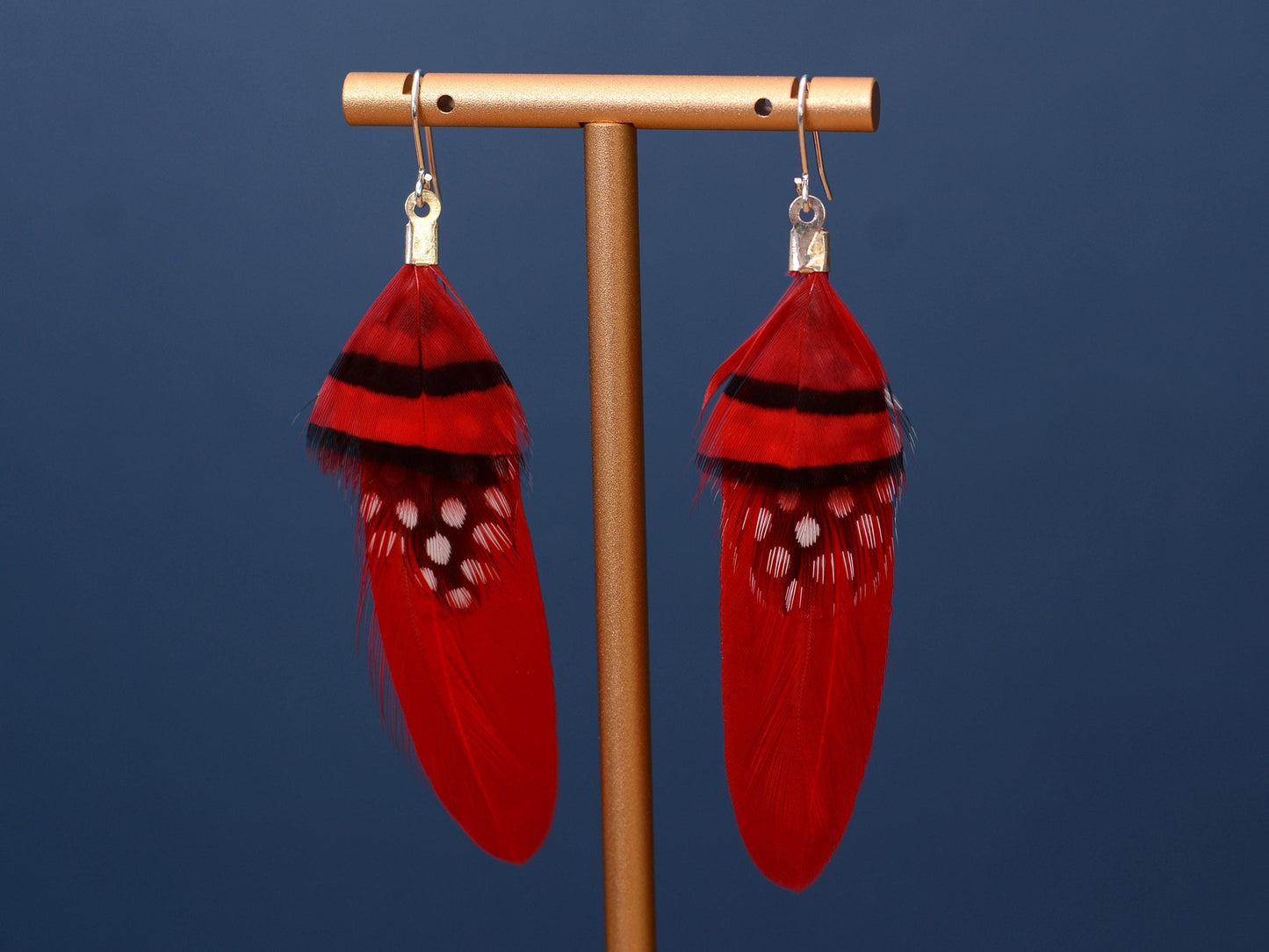 Red Feather Earrings | Festival Earrings | Feather Jewellery | Festival Jewellery | Drop Earrings