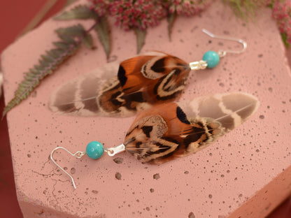 Mixed Pheasant Feather Earrings | Festival Earrings | Feather Jewellery | Festival Jewellery | Drop Earrings