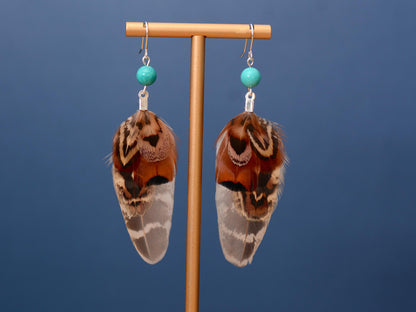 Mixed Pheasant Feather Earrings | Festival Earrings | Feather Jewellery | Festival Jewellery | Drop Earrings