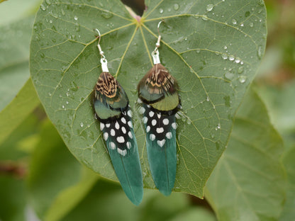 Green Feather Earrings | Pheasant Feather Earrings | Festival Earrings | Feather Jewellery | Festival Jewellery | Drop Earrings